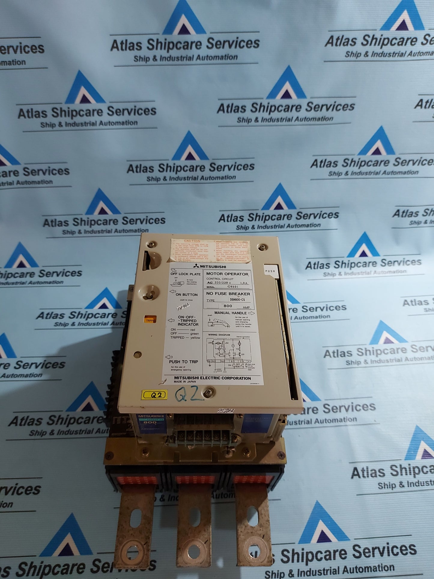MITSUBISHI DSN800-CS NO-FUSE BREAKER 3P 800 AMP 250VDC