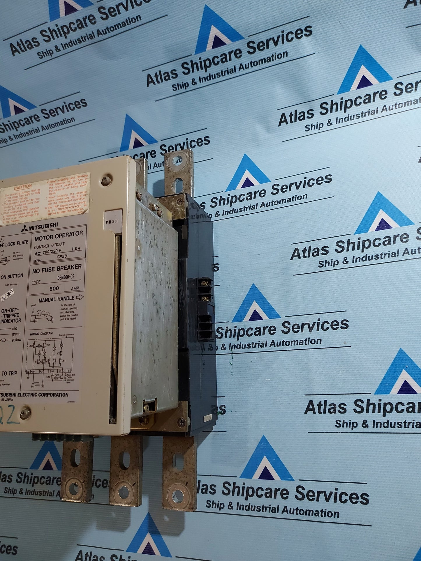 MITSUBISHI DSN800-CS NO-FUSE BREAKER 3P 800 AMP 250VDC