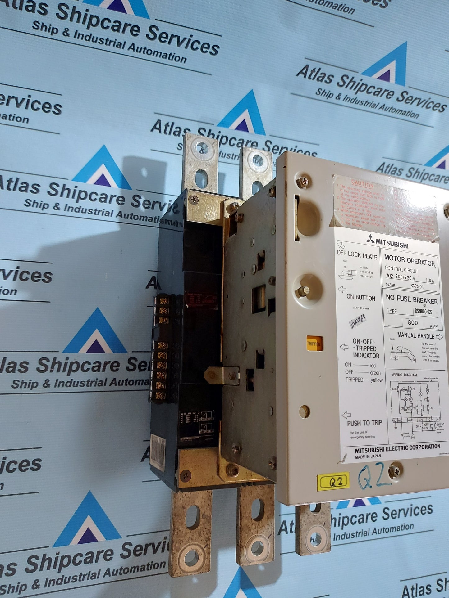 MITSUBISHI DSN800-CS NO-FUSE BREAKER 3P 800 AMP 250VDC