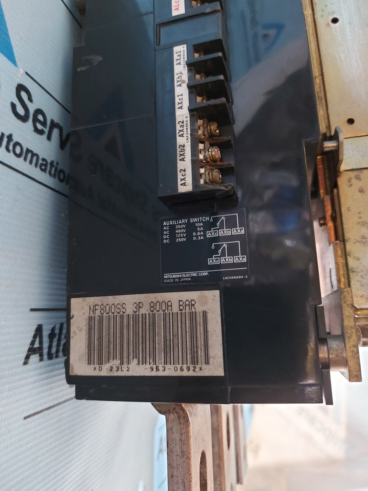 MITSUBISHI NF800-SS NO-FUSE BREAKER 800A 3P 690VAC