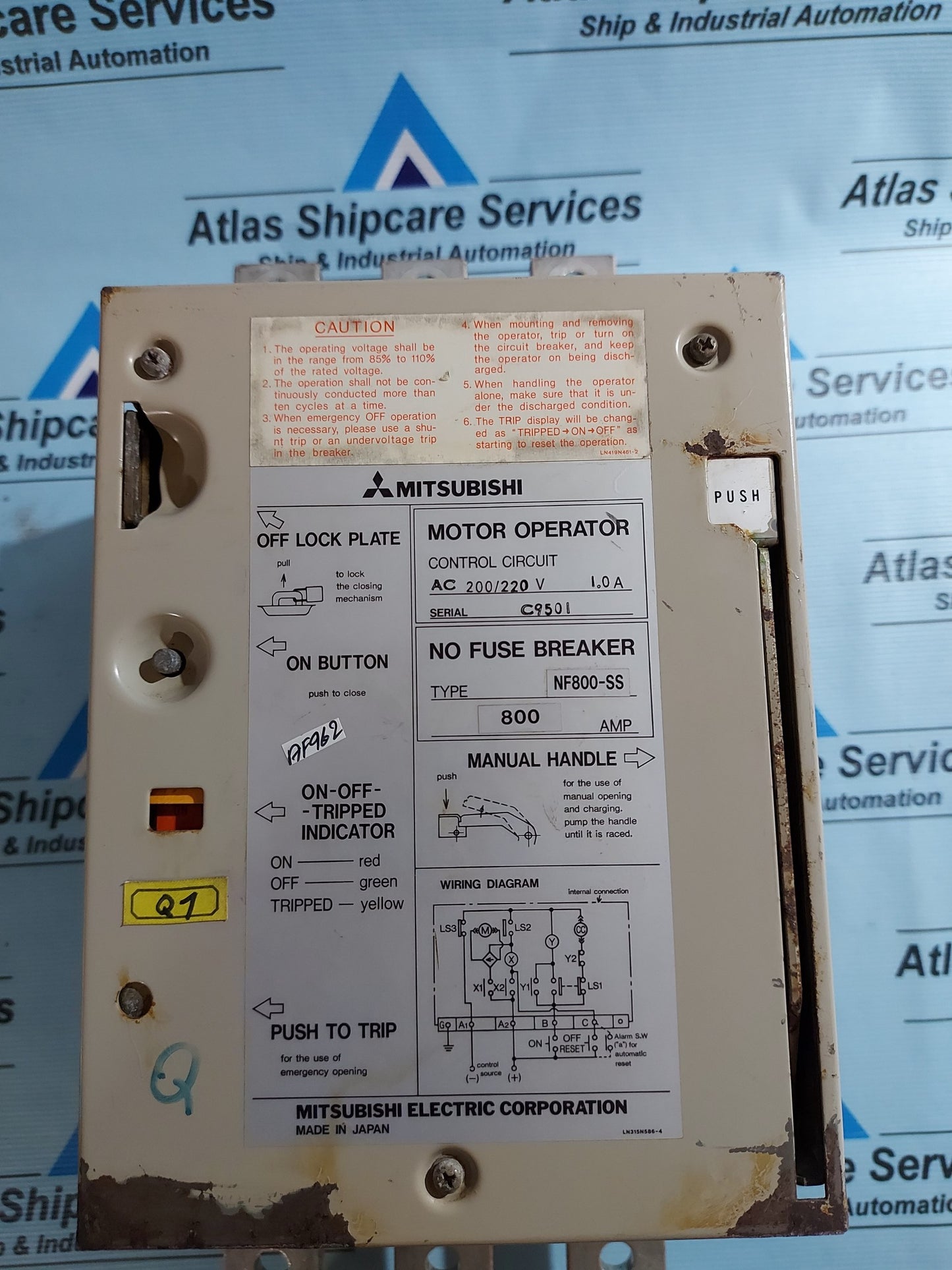 MITSUBISHI NF800-SS NO-FUSE BREAKER 800A 3P 690VAC
