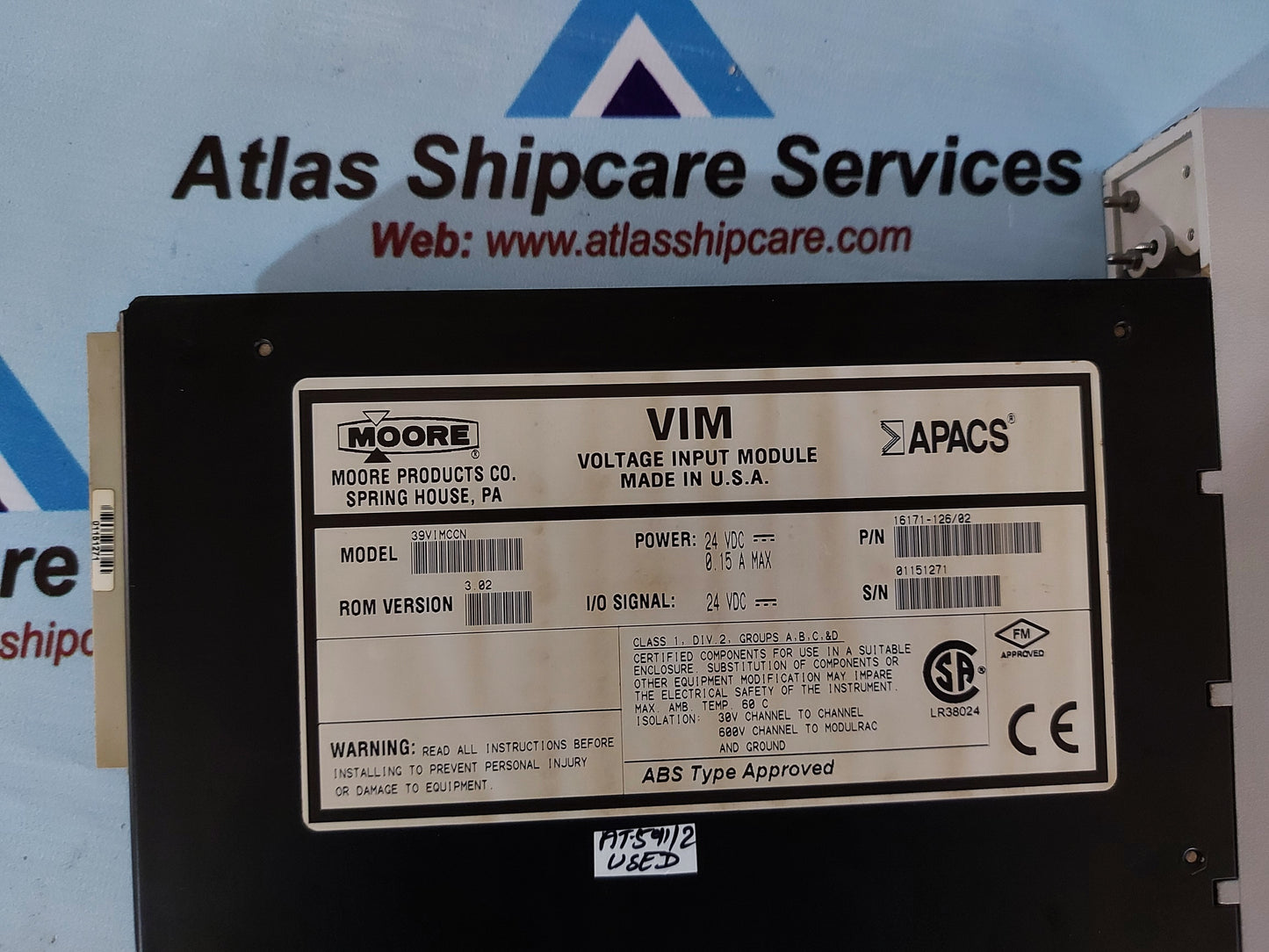MOORE 39VIMCCN 16171/126/02 APACS AIM VOLTAGE INPUT MODULE