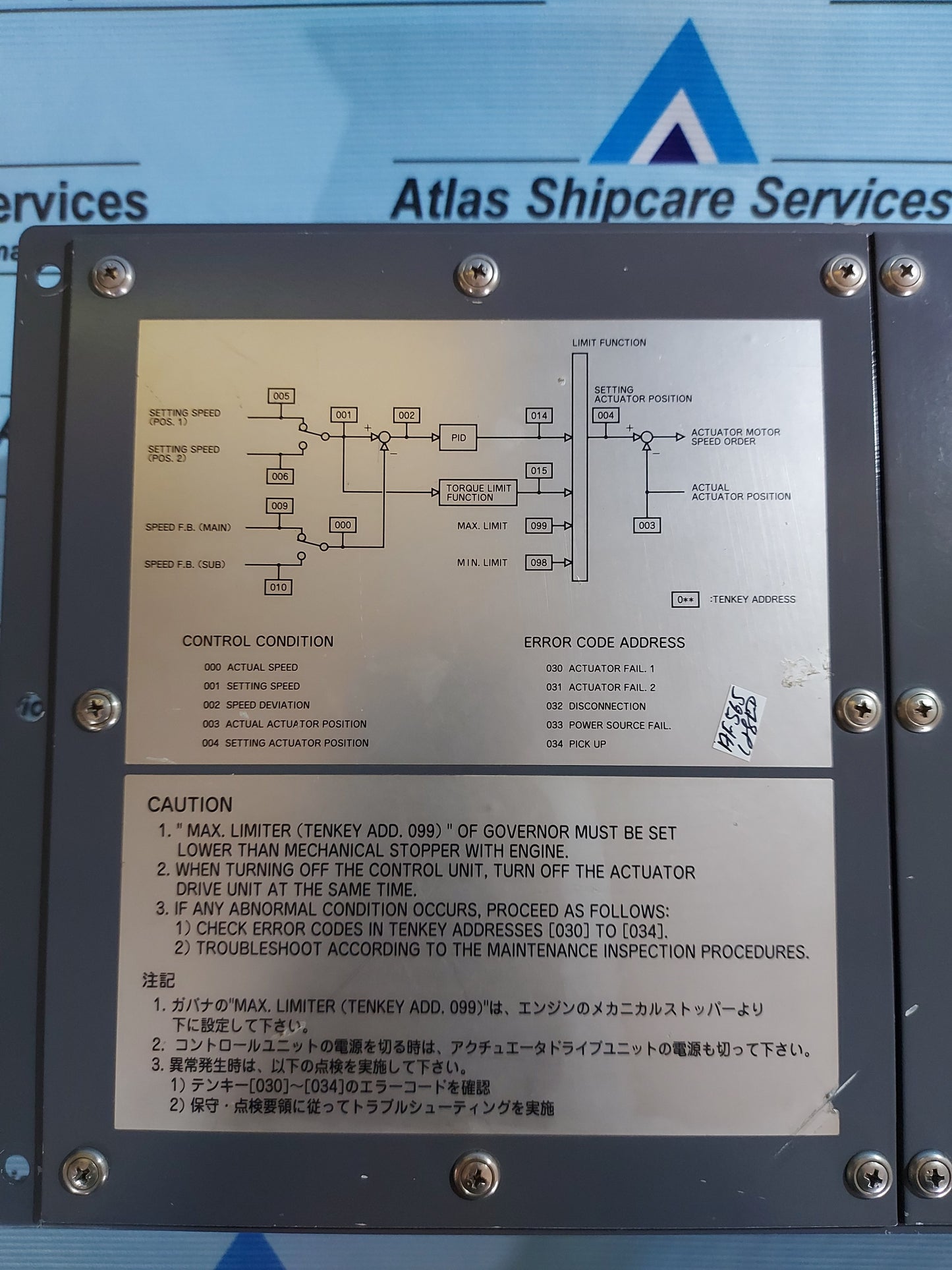 NABCO MG-800/MCG-402 GOVERNOR CONTROL UNIT