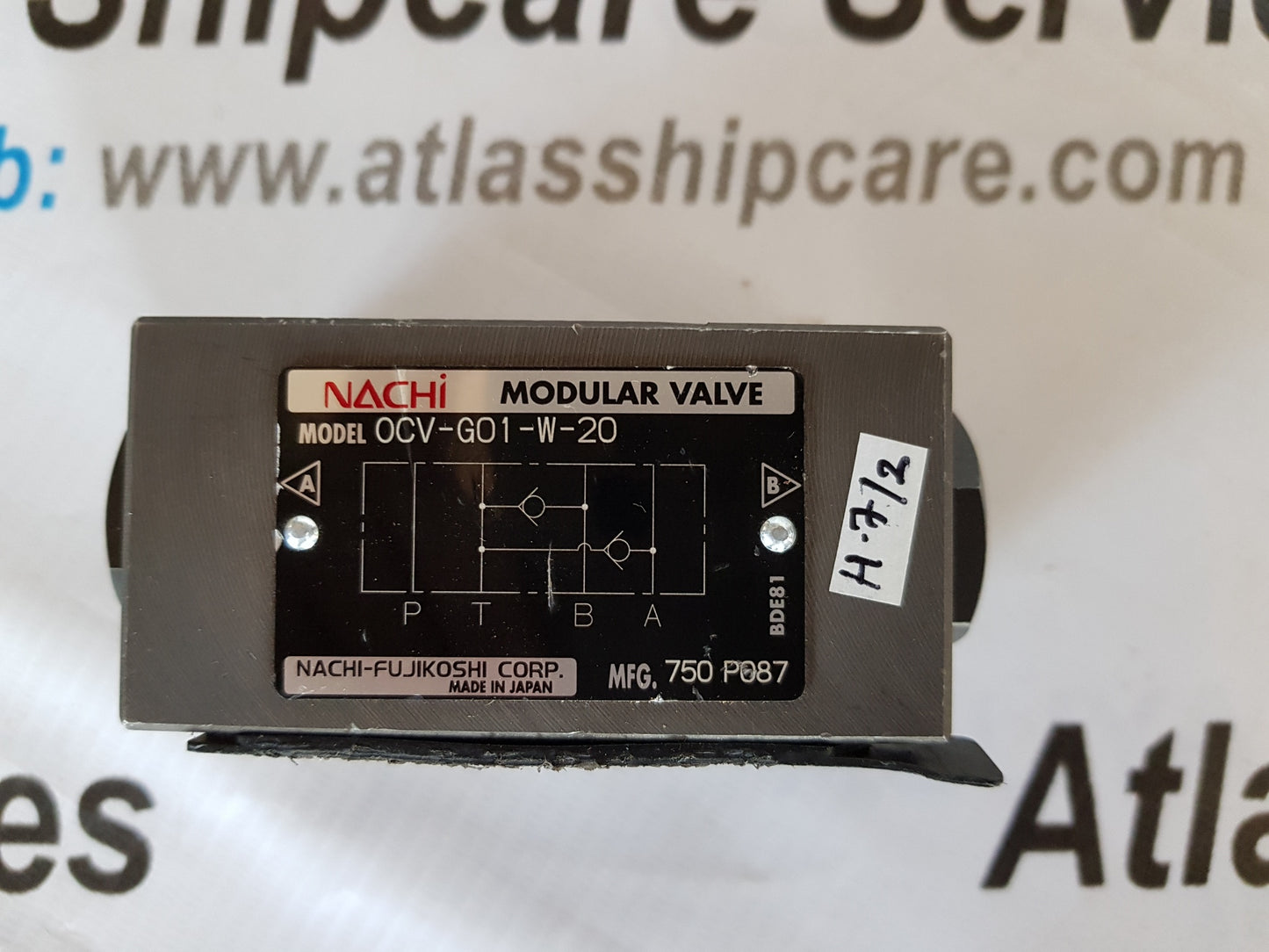 NACHI FUJIKOSHI OCV-GO1-W-20 MODULAR VALVE