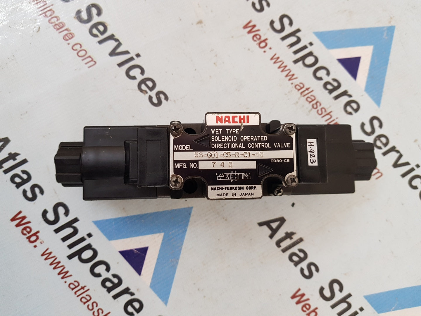 NACHI SS-G01-C5-R-C1-20 SOLENOID OPERATED DIRECTIONAL CONTROL VALVE H423