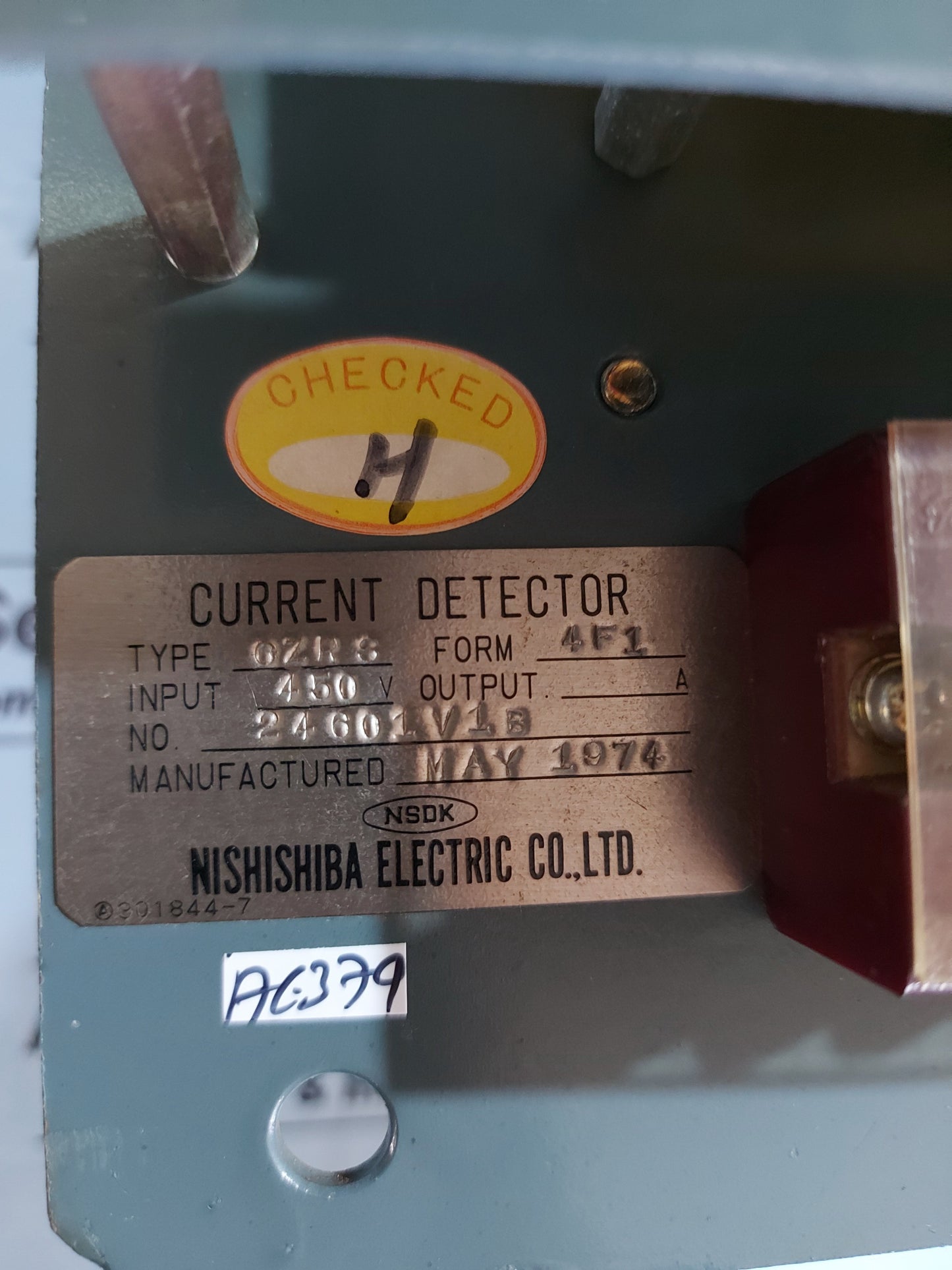 NISHISHIBA ELECTRIC GZRS CURRENT DETECTOR