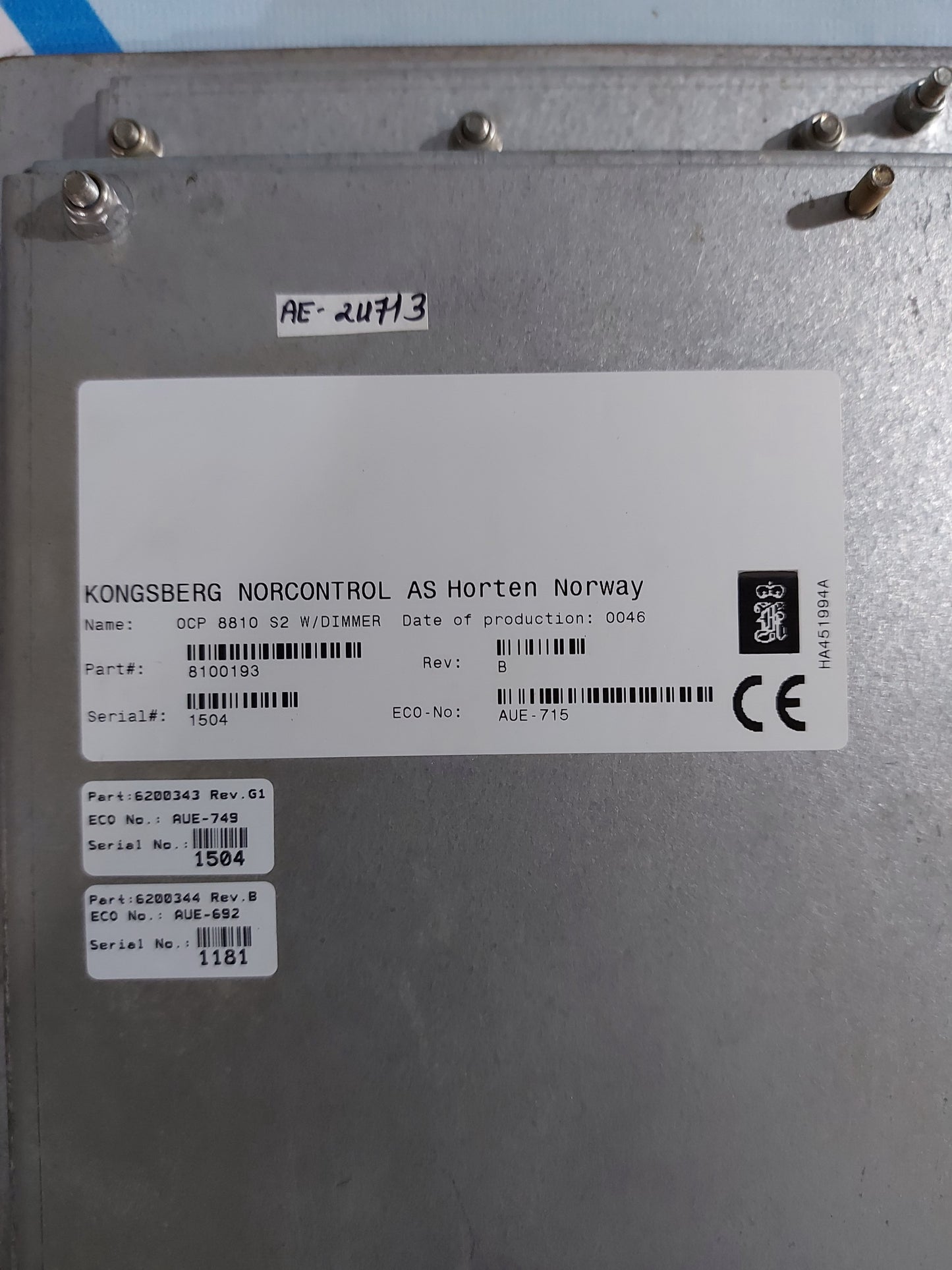 NORCONTROL OCP 8810 OPERATOR CONTROL PANEL 8100193