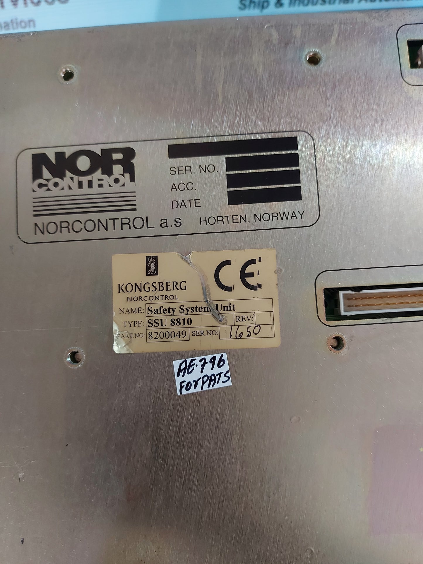 NORCONTROL SSU 8810 SAFETY SYSTEM UNIT P/N 8200049