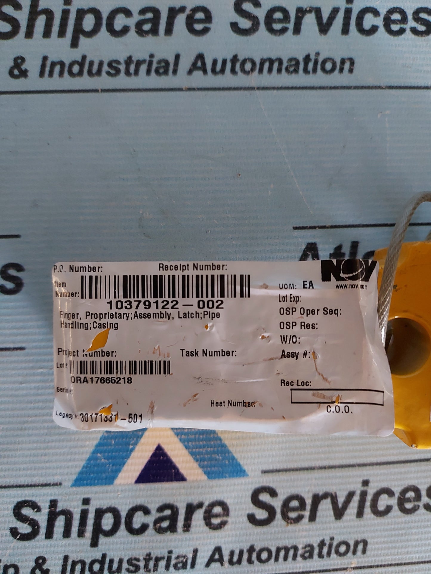 NOV 10379122-002 FINGER PROPRIETARY ASSEMBLY LATCH PIPE HANDLING CASING