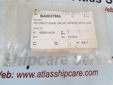 Norgren 03040102 3/2-Way Air Pilot Operated Pneumatic Directional Valve H473