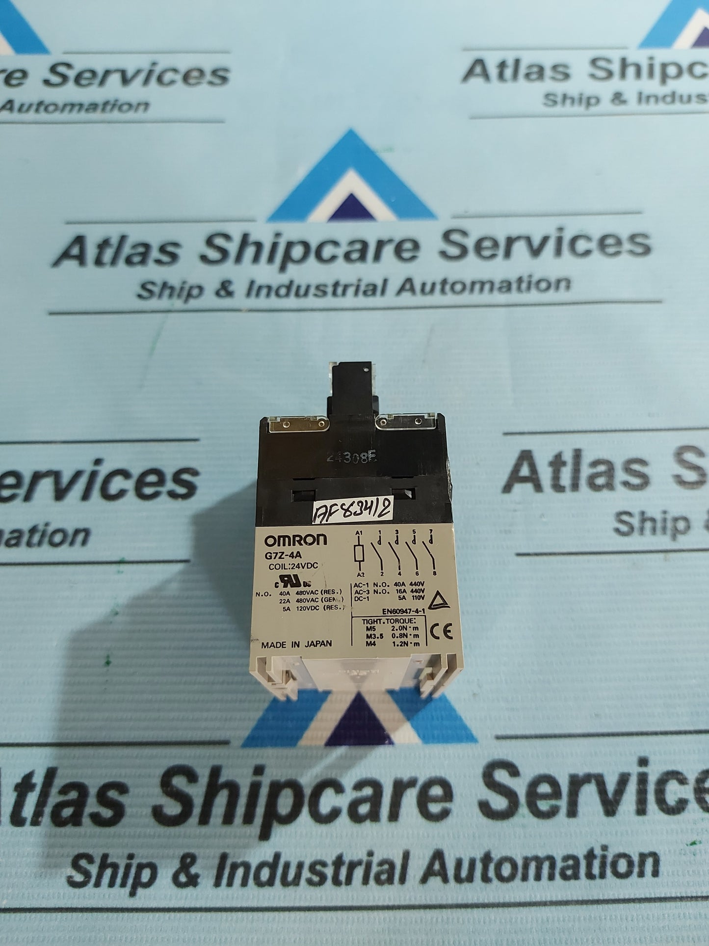 OMRON G7Z-4A + G73Z-11Z POWER RELAY WITH AUXILIARY CONTACT BLOCK