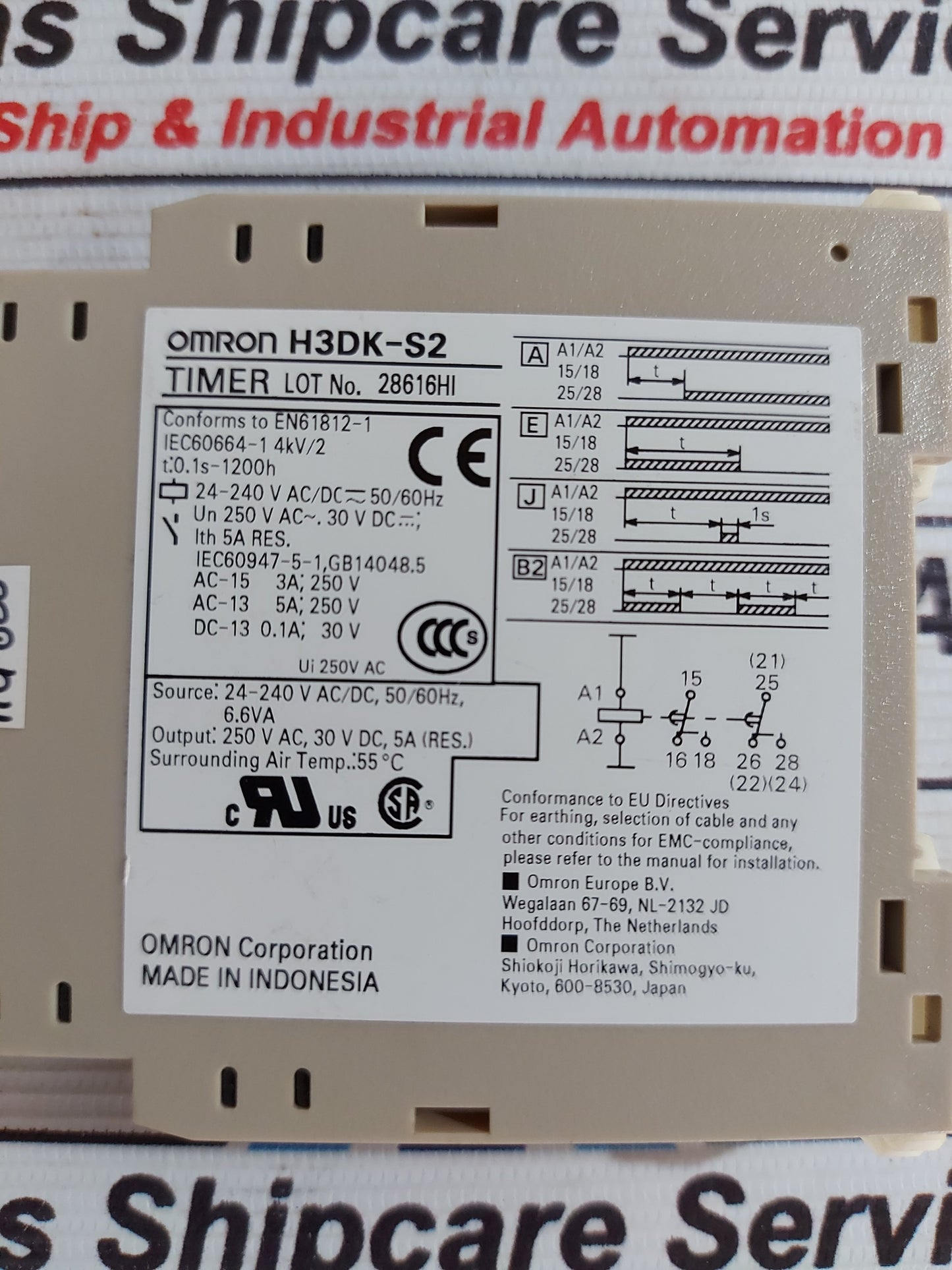 OMRON H3DK-S2 TIMER RELAY 0.1s-1200h AG600