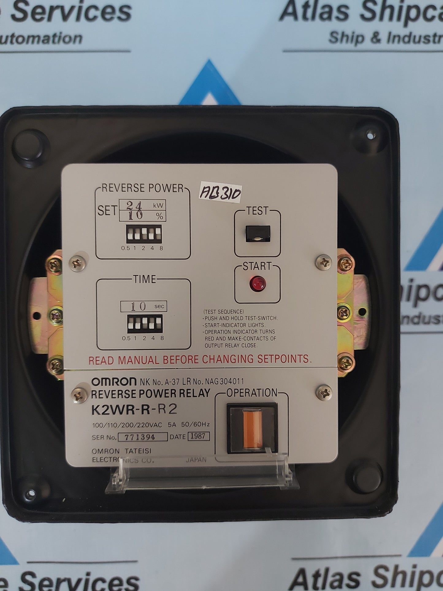 OMRON K2WR-R-R2 REVERSE POWER RELAY