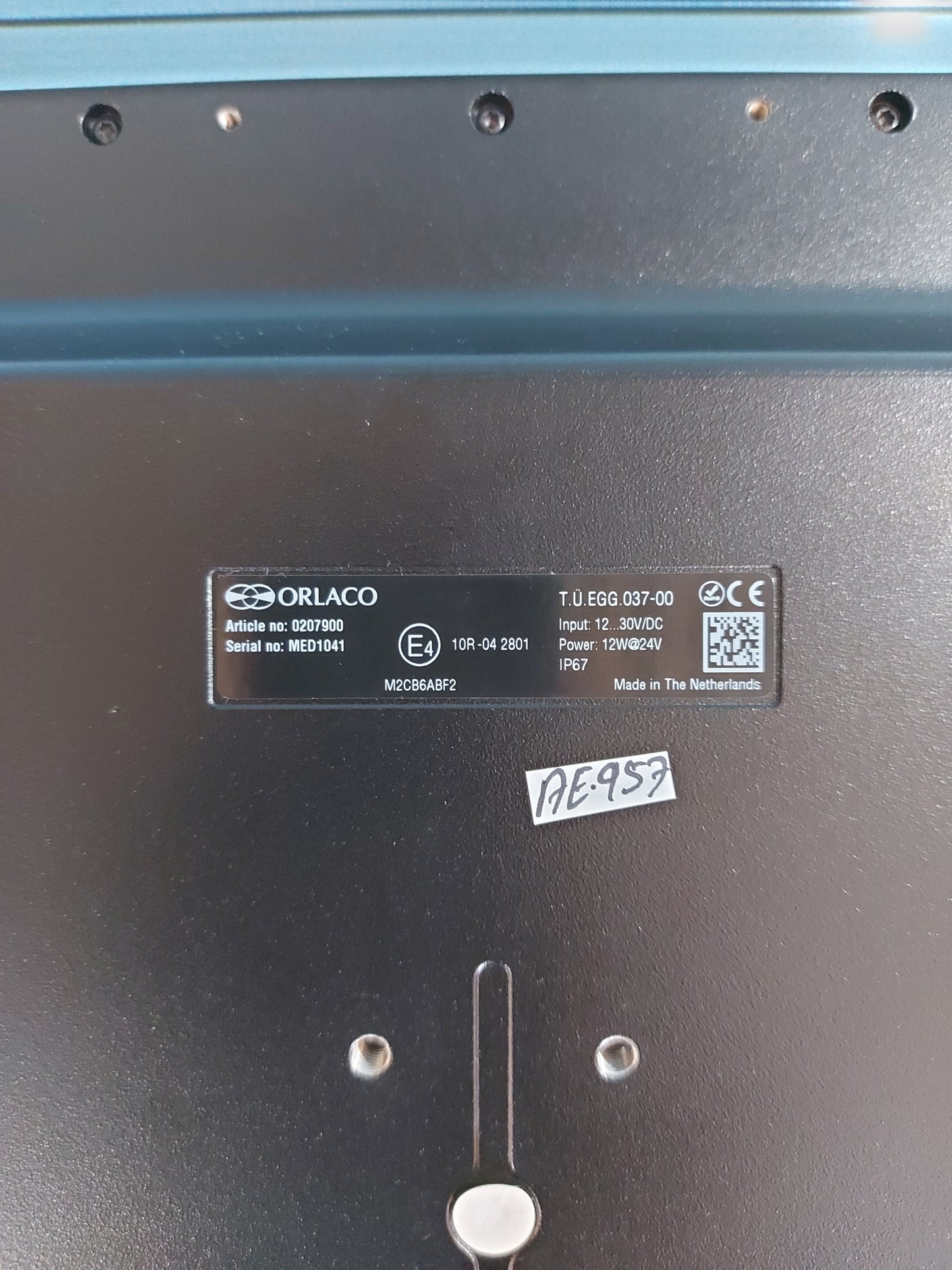 ORLACO 0207900 MONITOR 12" RLED DISPLAY
