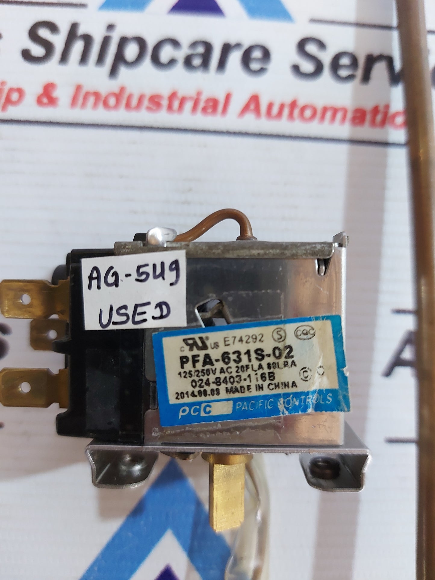 PACIFIC CONTROLS PFA-631S-02 THERMOSTAT AG549
