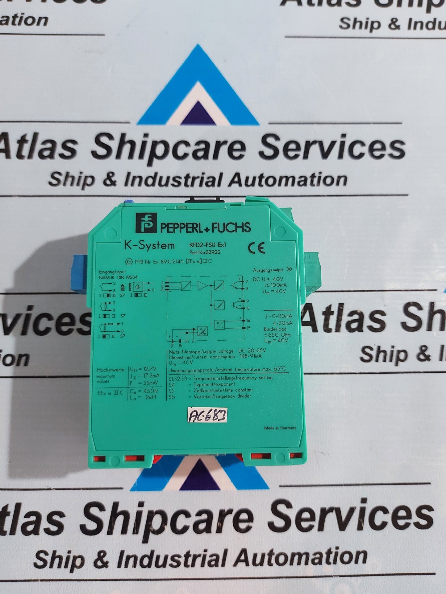 PEPPERL + FUCHS KFD2-FSU-Ex1 FREQUENCY CURRENT CONVERTER LOGIC CONTROL UNIT