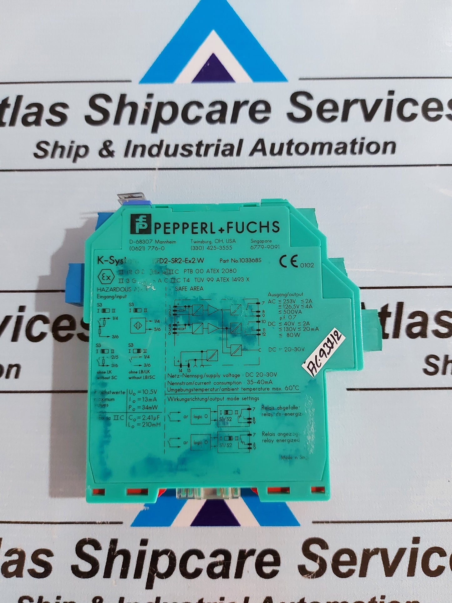 PEPPERL + FUCHS KFD2-SR2-Ex2.W SWITCH AMPLIFIER