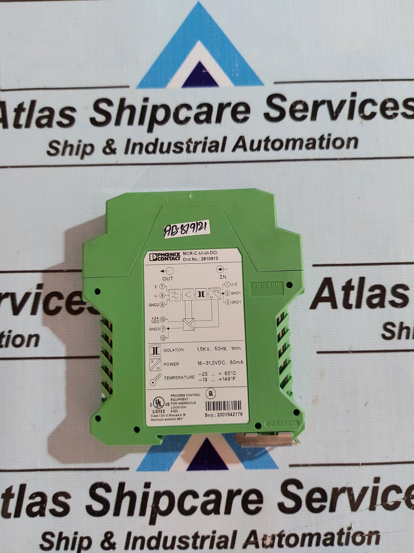 PHOENIX CONTACT MCR-C-UI-UI-DCI 2810913 ISOLATION AMPLIFIER