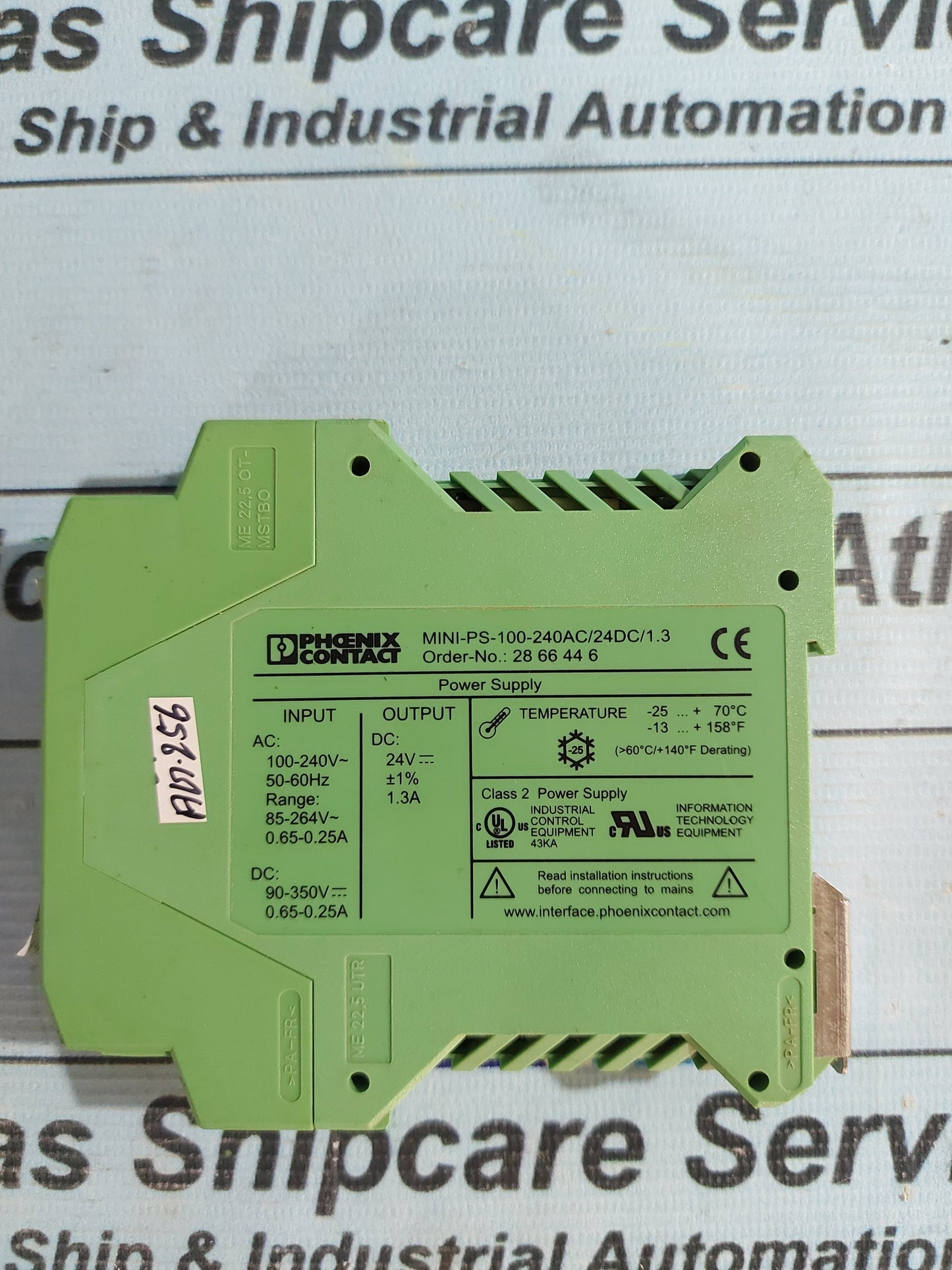 PHOENIX CONTACT MINI-PS-100-240AC/24DC/1.3 2866446 POWER SUPPLY UNIT AG256