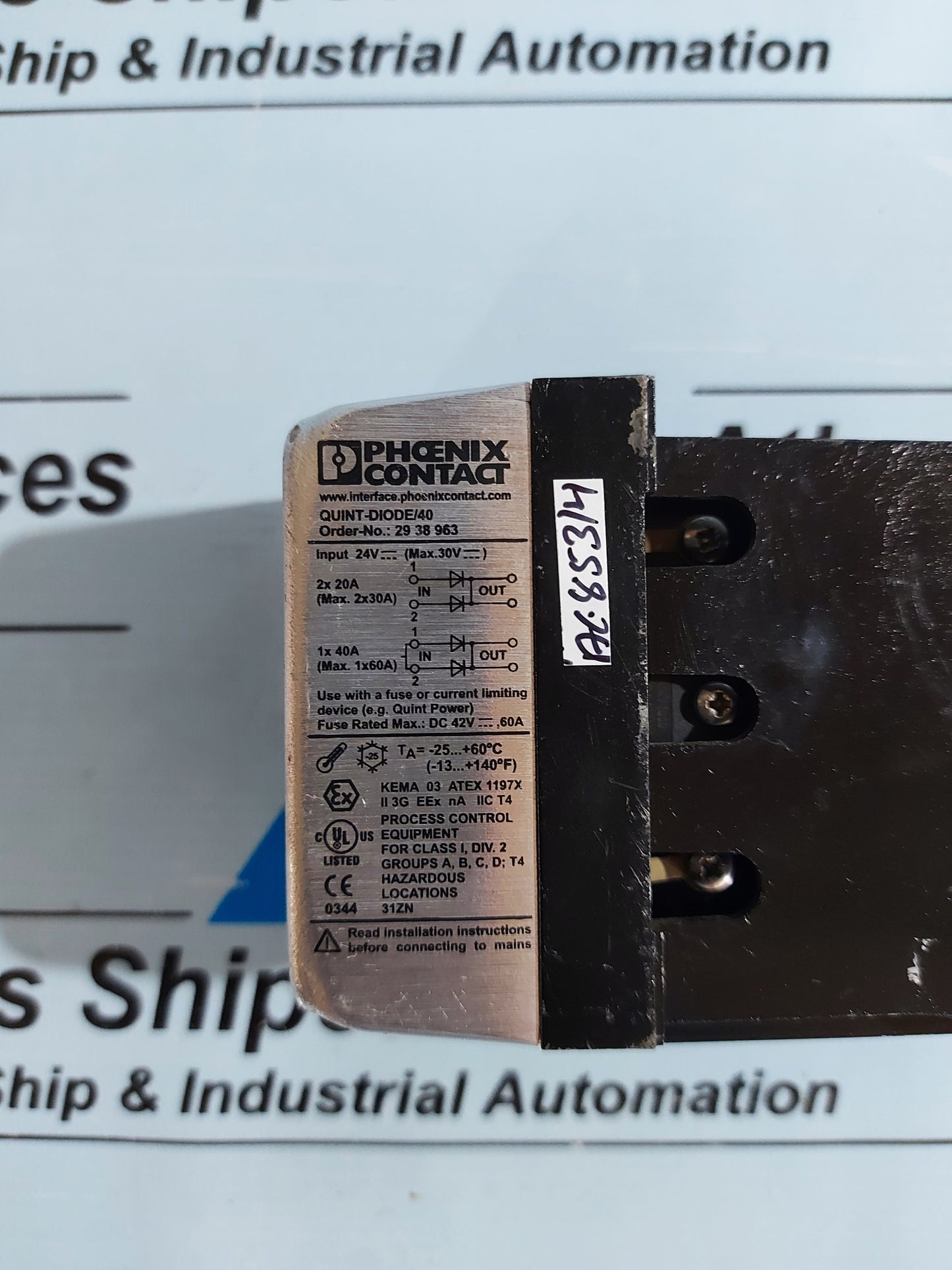 PHOENIX CONTACT QUINT-DIODE/40 - 2938963 REDUNDANCY MODULE