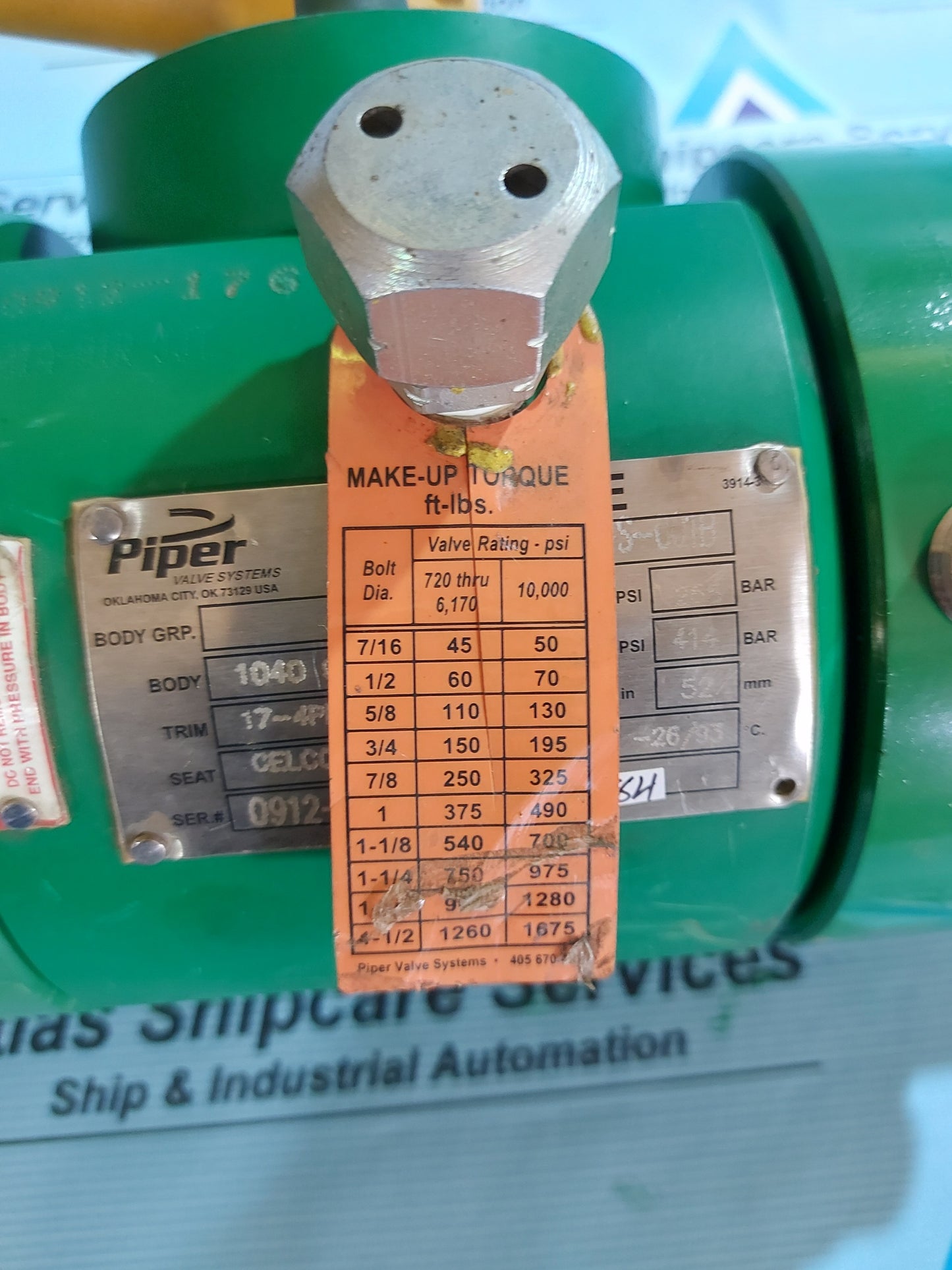 PIPER VALVE SYSTEMS BAR33-S-001B BALL VALVE