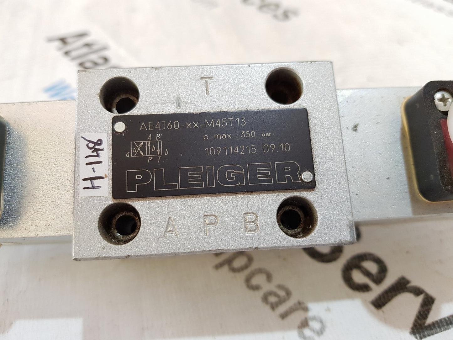 PLEIGER AE4J60-XX-M45T13 HYDRAULIC SOLENOID VALVE MAX 350BAR H148