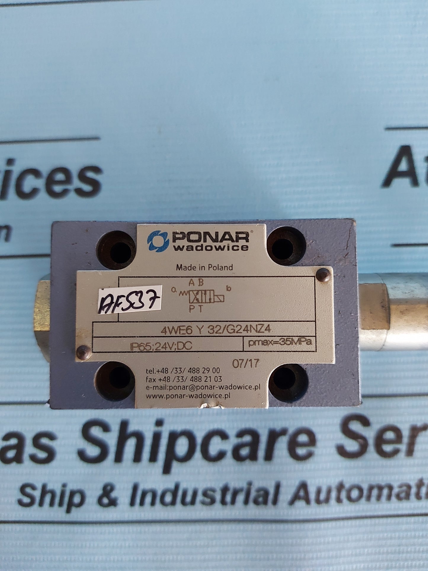 PONAR WADOWICE 4WE6 Y 32/G24NZ4 HYDRAULIC SOLENOID VALVE