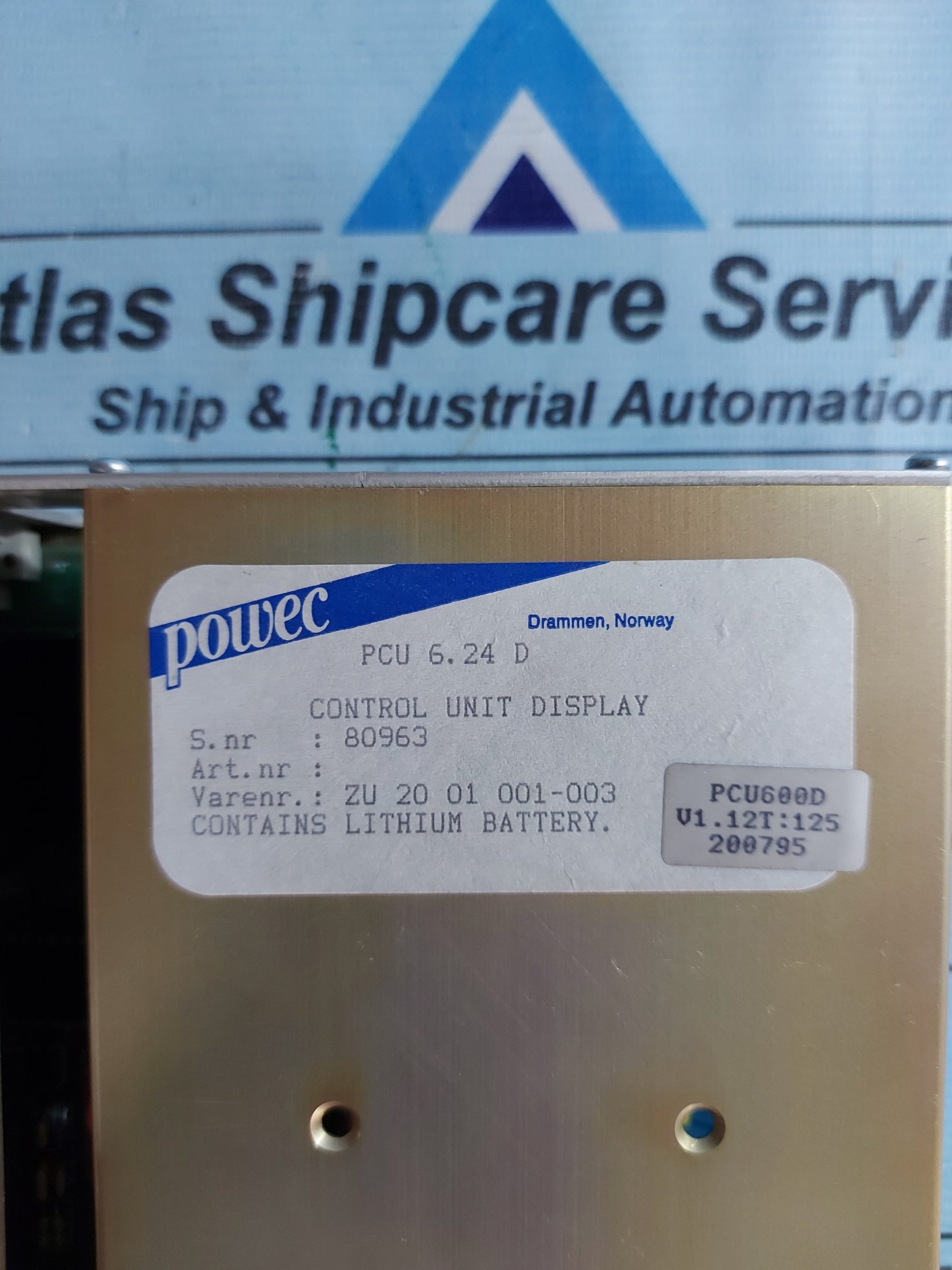 POWEC PCU 6.24 D CONTROL UNIT DISPLAY ZU 20 01 001-003 AG194