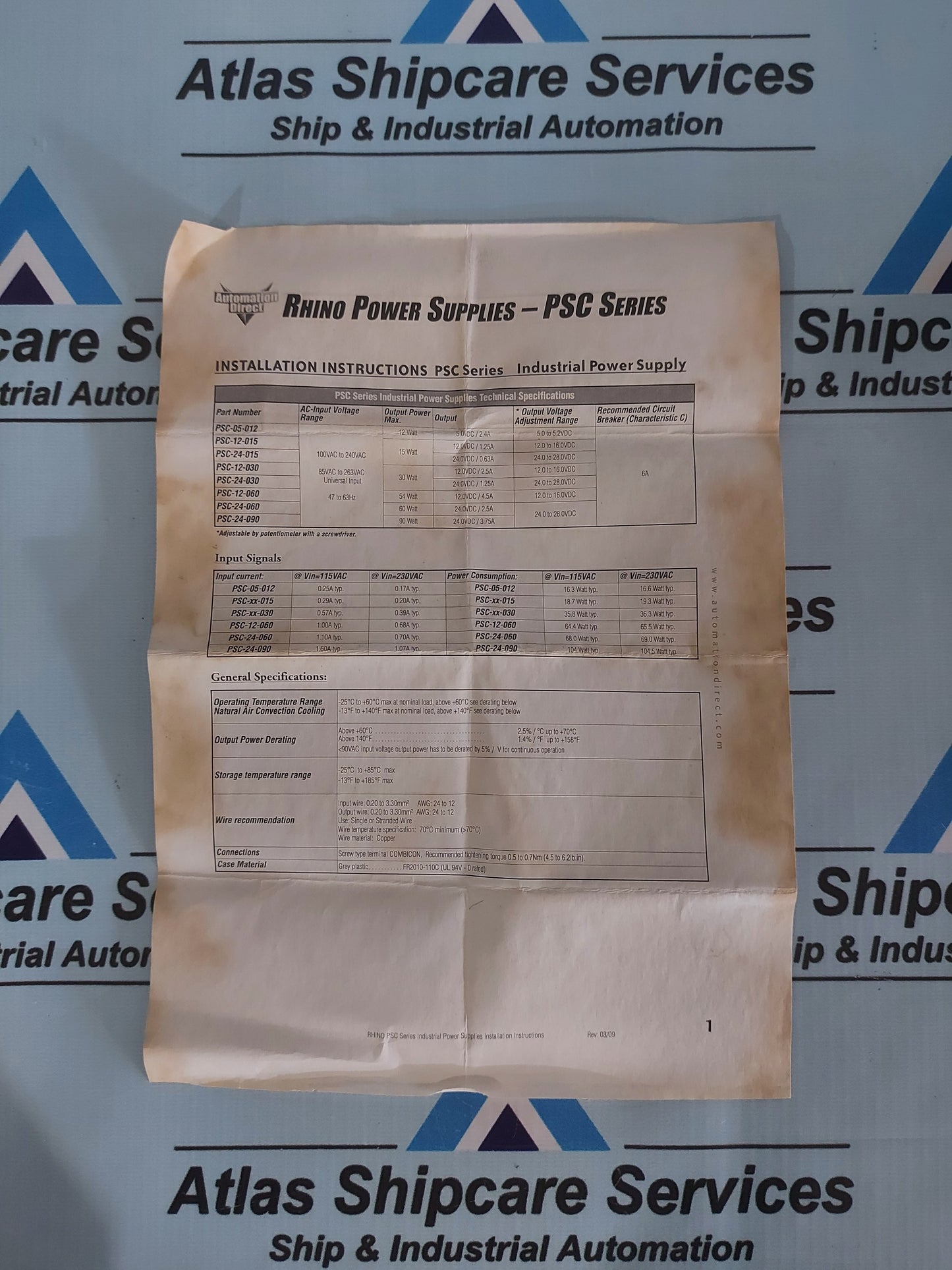 POWER-ONE PMP 6.24 SIC POWER SUPPLY
