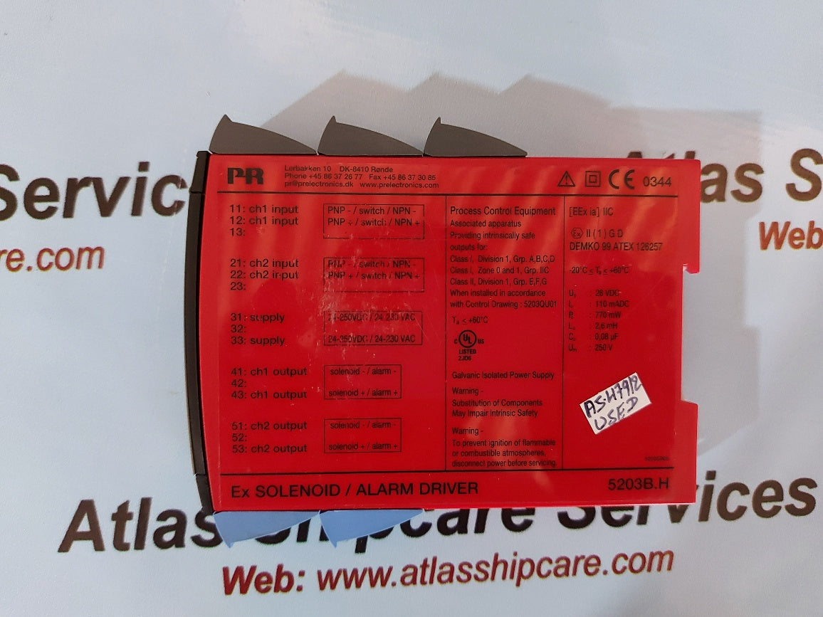 PR Electronics 5203B Ex Solenoid/Alarm Drive