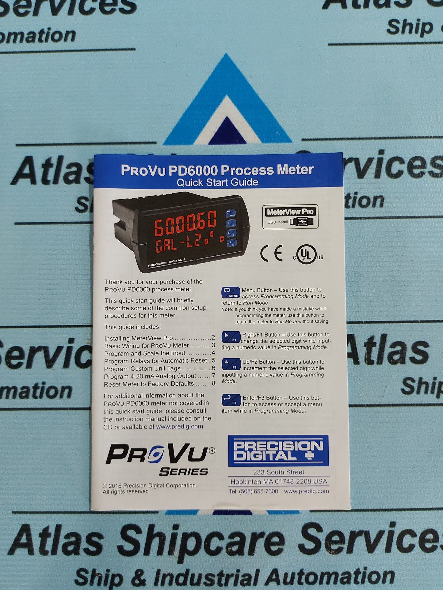 PRECISION DIGITAL PD6000-7R7 1/8 DIN PROCESS DIGITAL PANEL METER
