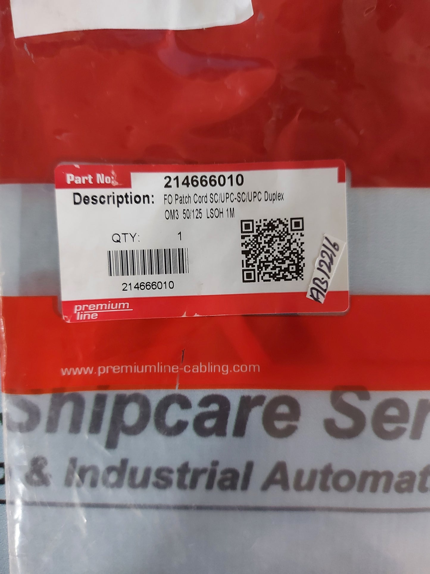 PREMIUMLINE-CABLING FO PATCH CARD SC/UPC-SC/UPC DUPLEX OM3 50/125 LSOH 1M