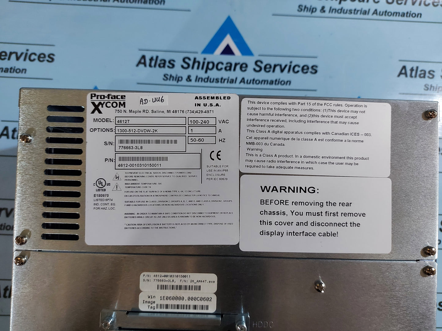 PRO-FACE XYCOM 4612T INDUSTRIAL COMPUTER W/COLOR TOUCHSCREEN