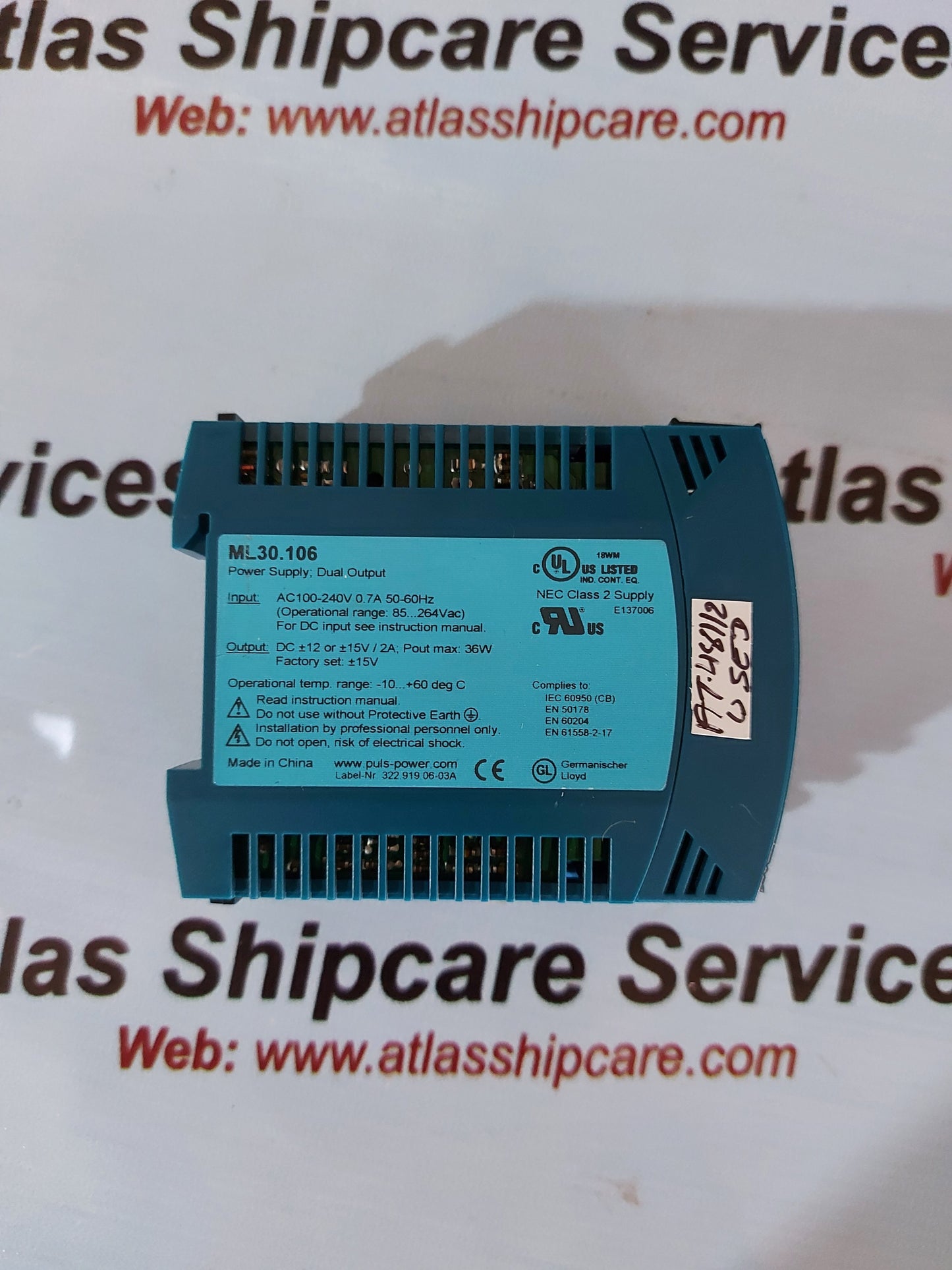 PULS ML30.106 DUAL OUTPUT POWER SUPPLY