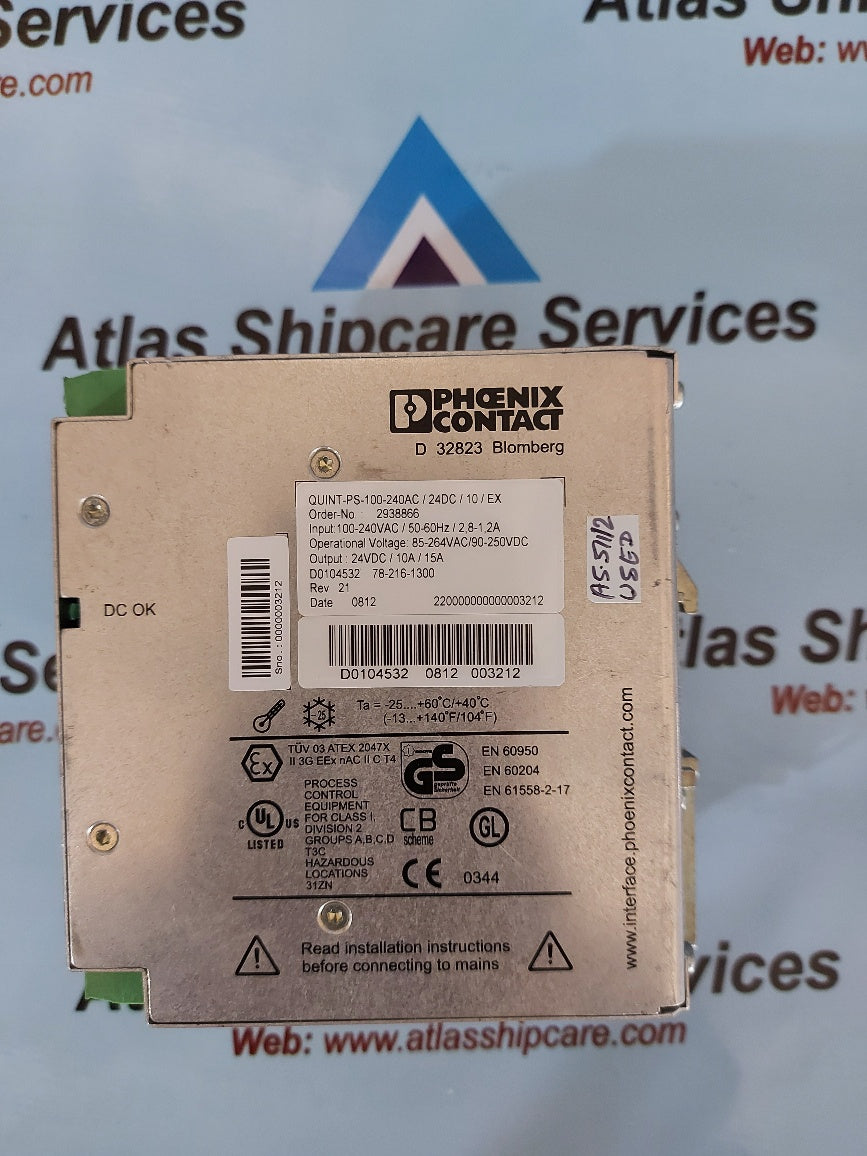 Phoenix Contact QUINT-PS-100-240VAC/24DC/10/EX Power Supply Unit