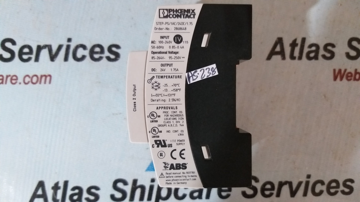 Phoenix Contact STEP-PS/1AC/24VDC/1.75 Power Supply