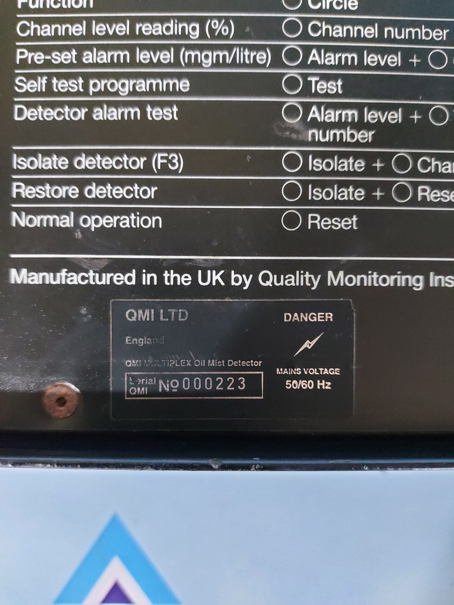 QMI MULTIPLEX OIL MIST DETECTOR