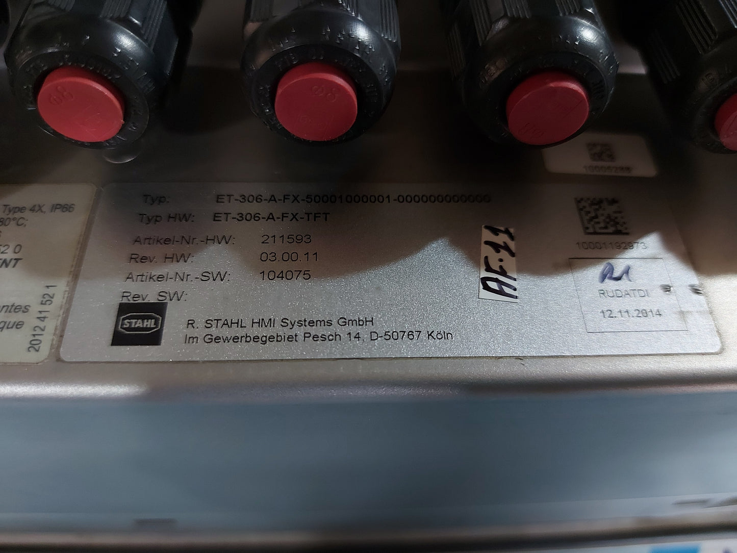 R.STAHL EXICOM ET-306-A-FX-50001000001-000000000000 OPERATOR INTERFACE OPERATOR STATION