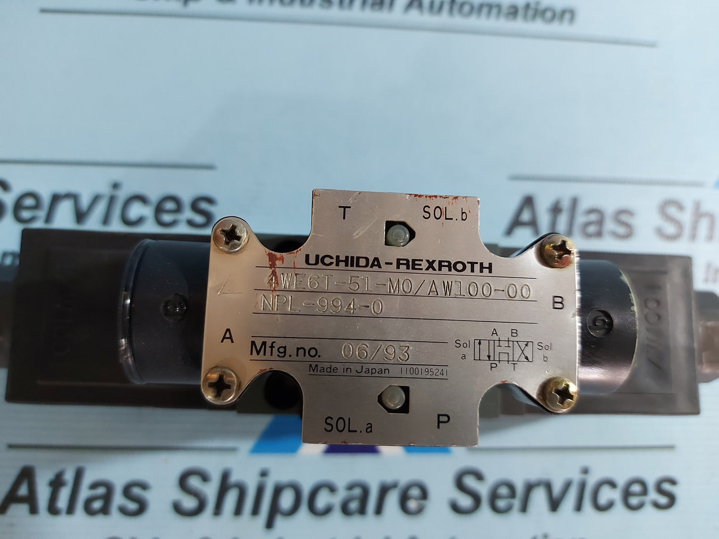 REXROTH 4WE6T-51-NO/AW100-00-NPL-994-0 HYDRAULIC DIRECTIONAL SOLENOID VALVE AG449