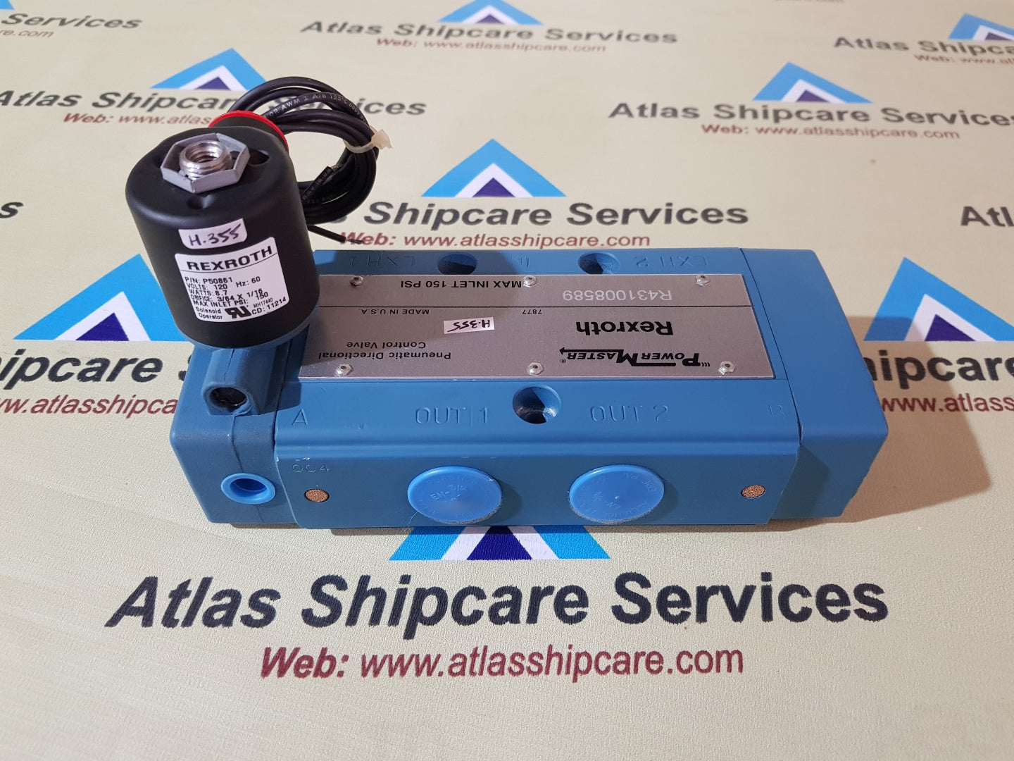 REXROTH R431008589 POWER MASTER PNEUMATIC DIRECTIONAL CONTROL VALVE H355