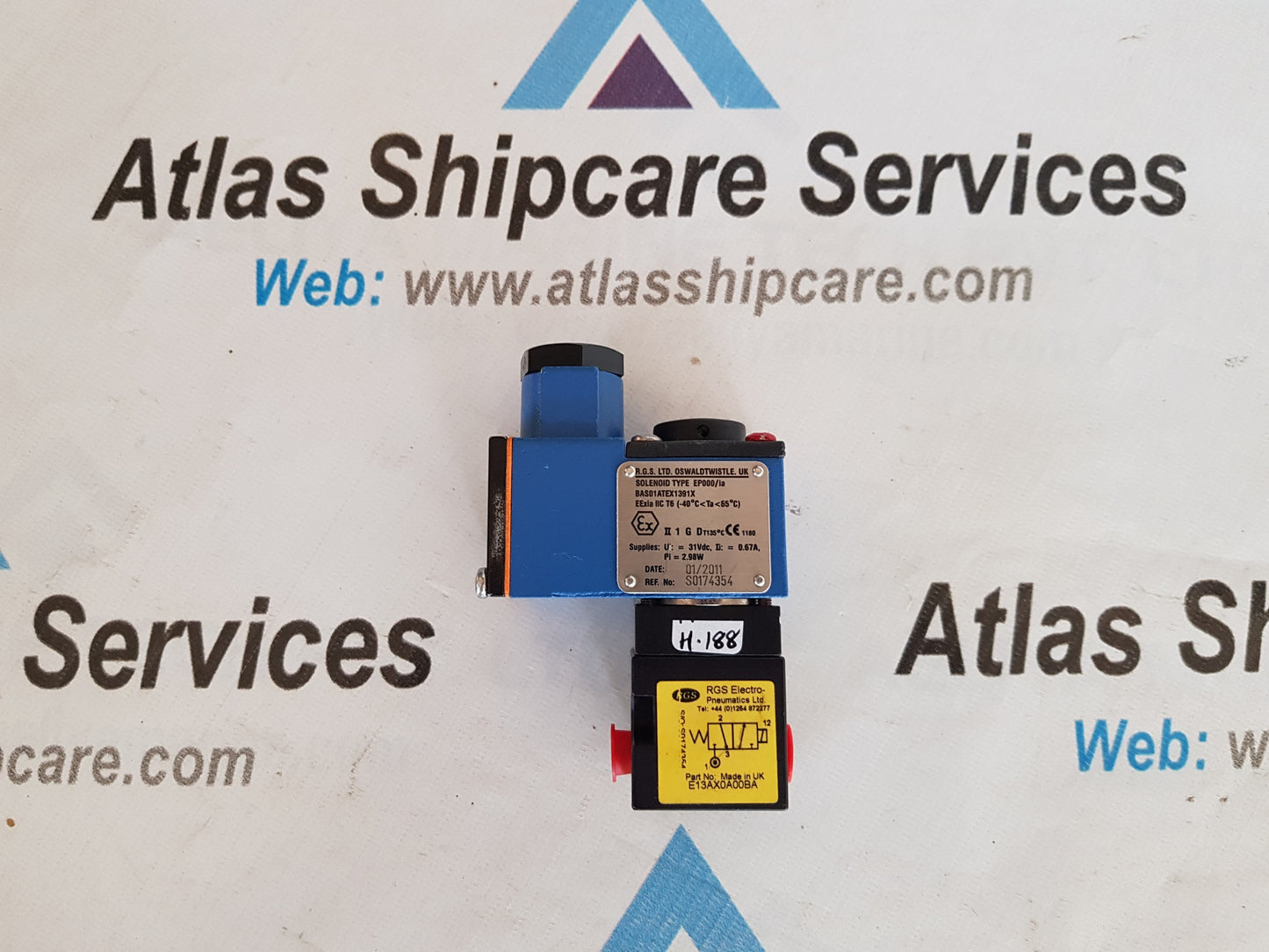RGS ELECTRO-PNEUMATICS E13AX0A00BA SOLENOID VALVE H188