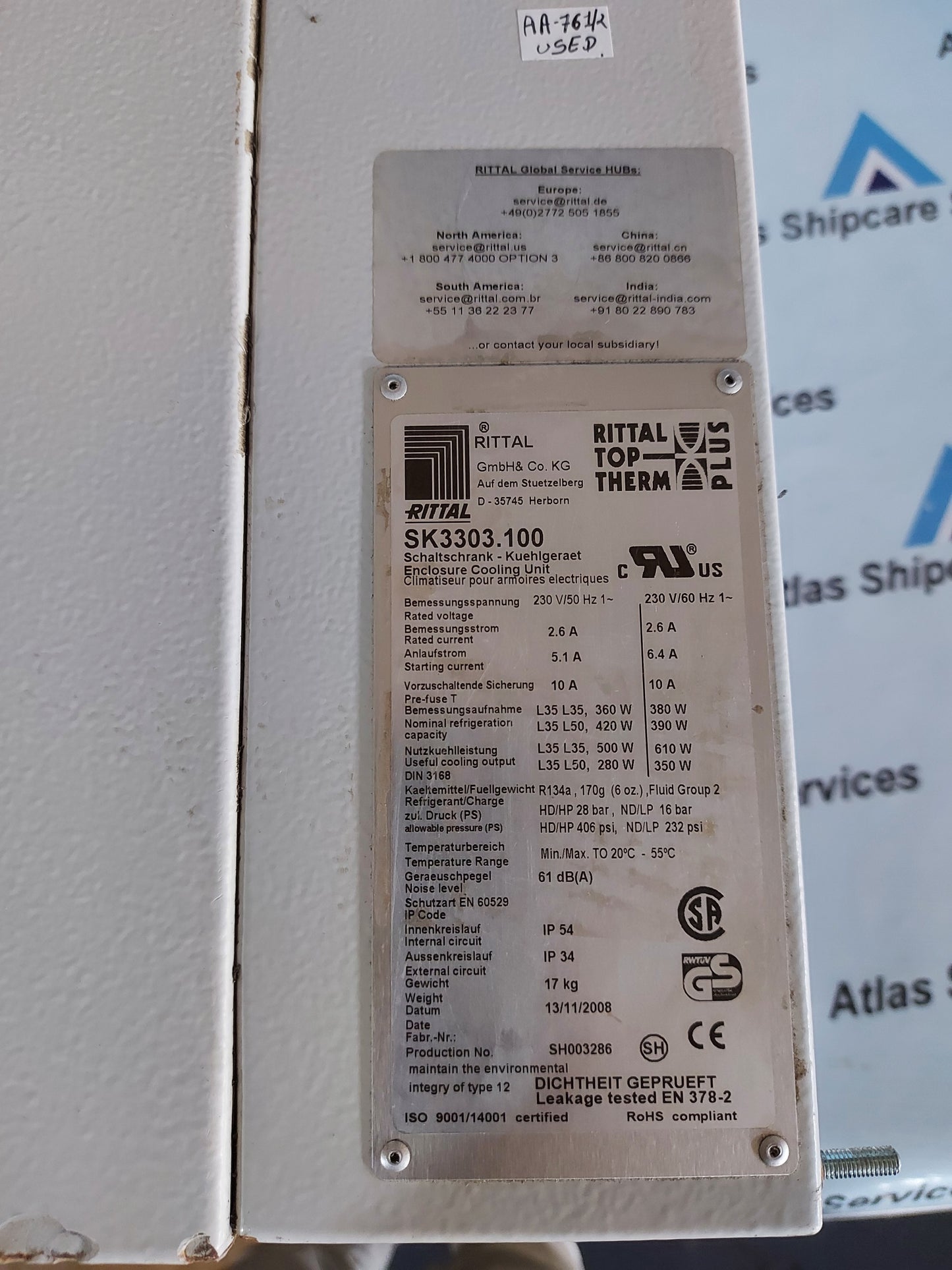 RITTAL TOP THERM PLUS SK3303.100 ENCLOSURE COOLING UNIT