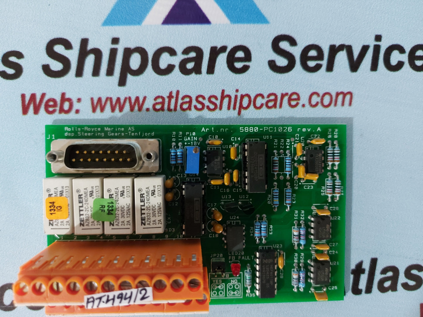 ROLLS-ROYCE 5880-PC1026 REV.A STEERING GEARS-TENFJORD PCB CARD