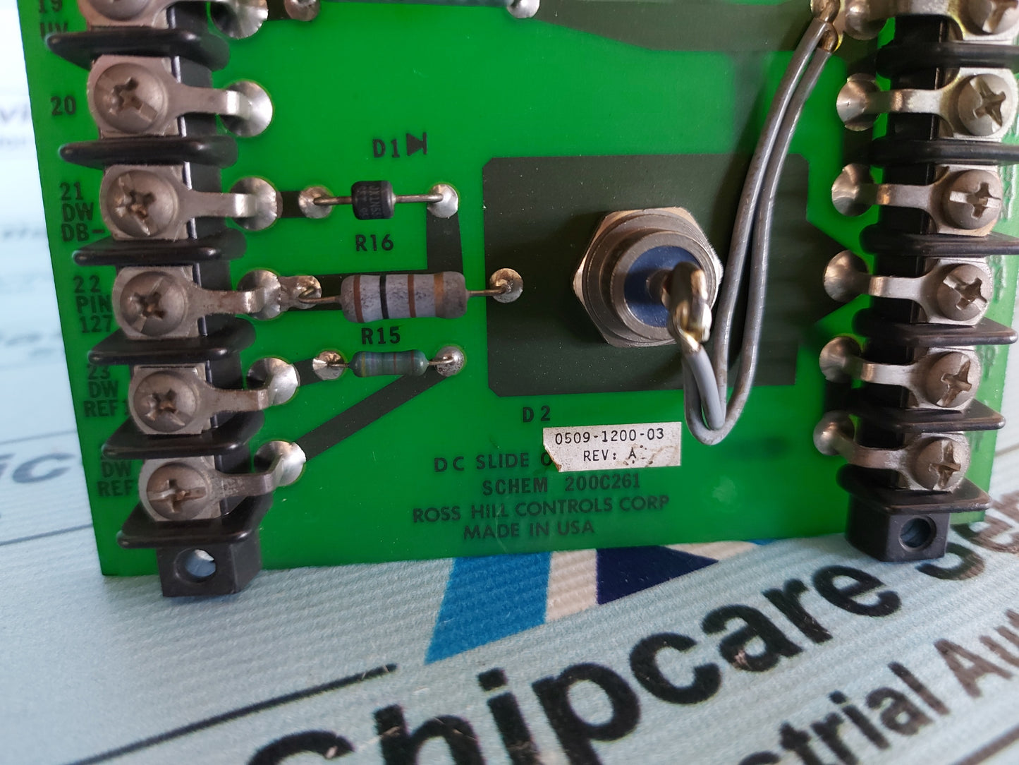 ROSS HILL CONTROLS POWER SUPPLY BOARD FOR DC SLIDE 0509-1200-03 REV.A