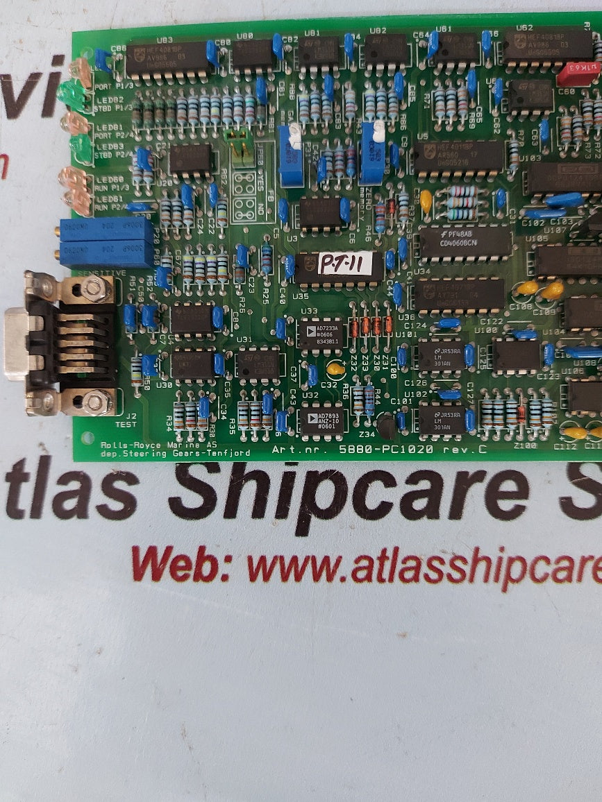 Rolls-Royce 5880-PC1020 Rev.C Steering Gears-Tenfjord Pcb Card