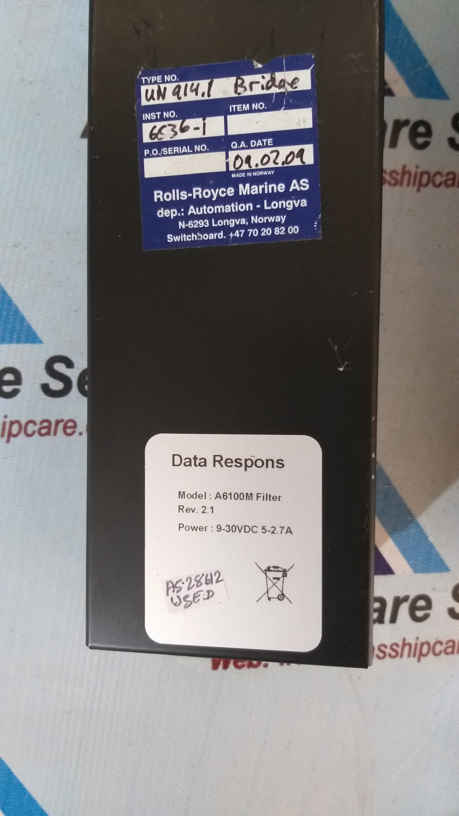 Rolls-Royce A6100M Filter UN 911.1 ECR