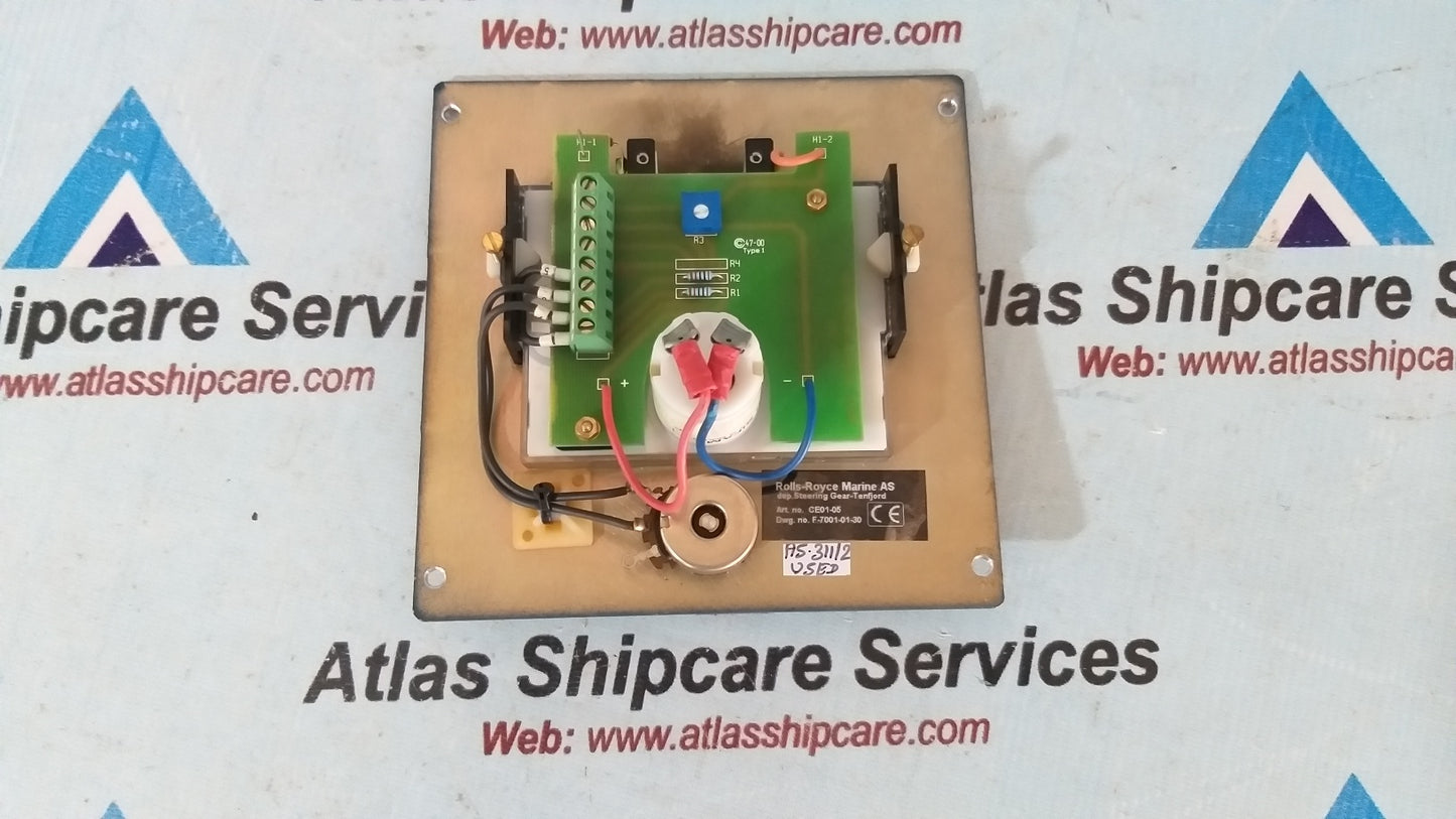 Rolls-Royce CE01-05 Rudder Panel Meter 0 To 50