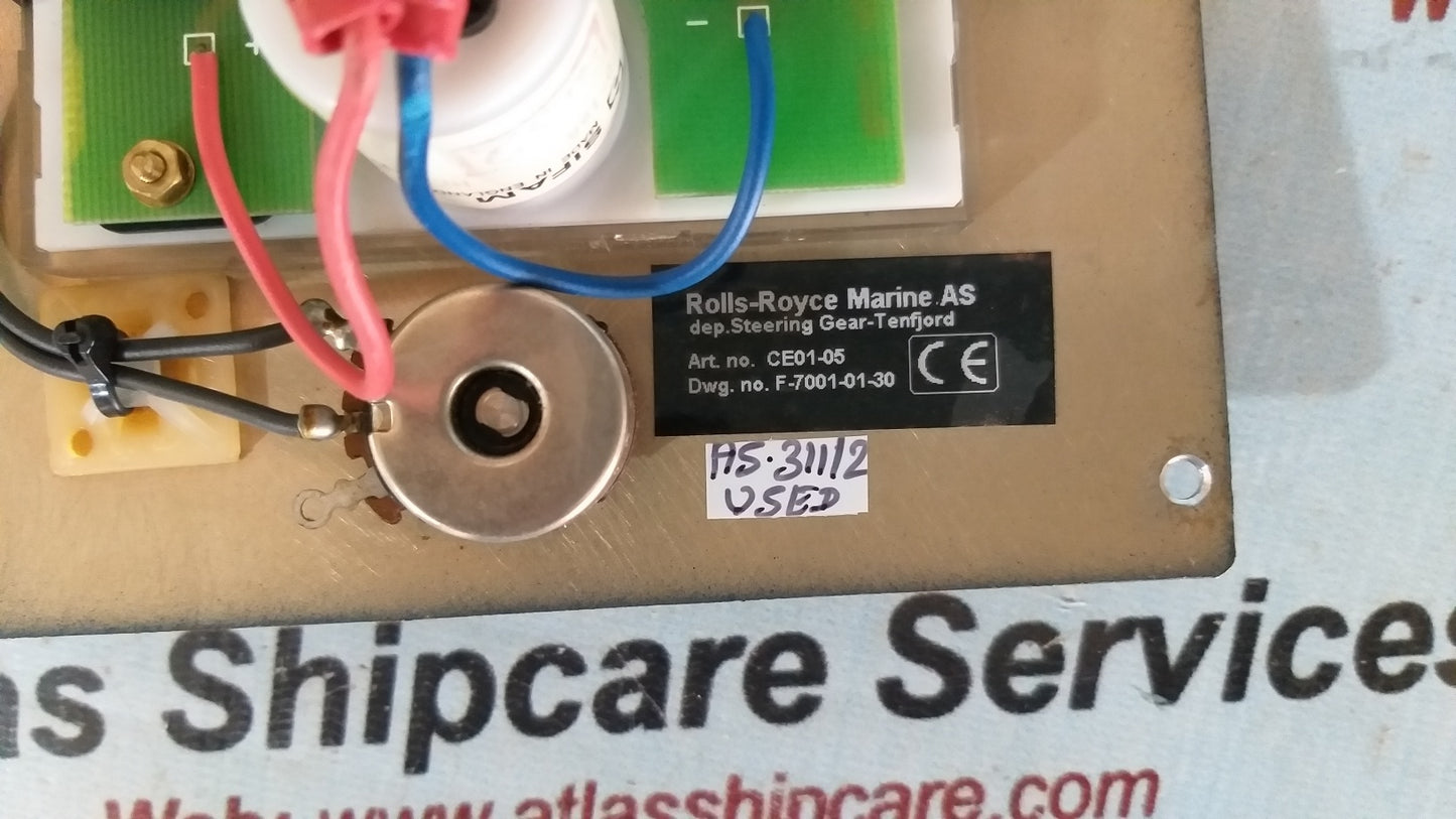 Rolls-Royce CE01-05 Rudder Panel Meter 0 To 50