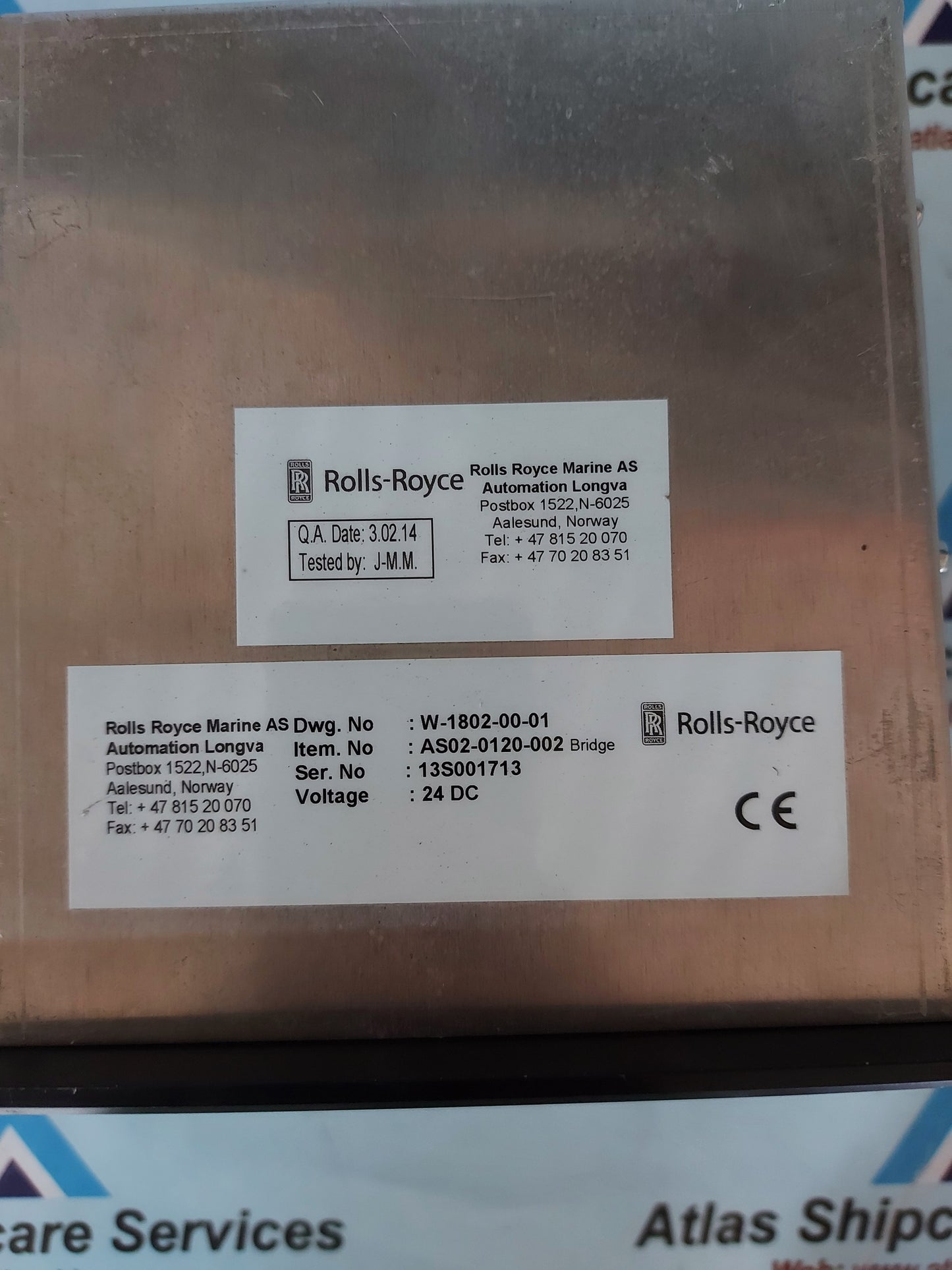 Rolls-Royce W-1802-00-01 Alarm Unit AS02-0120-002 Bridge