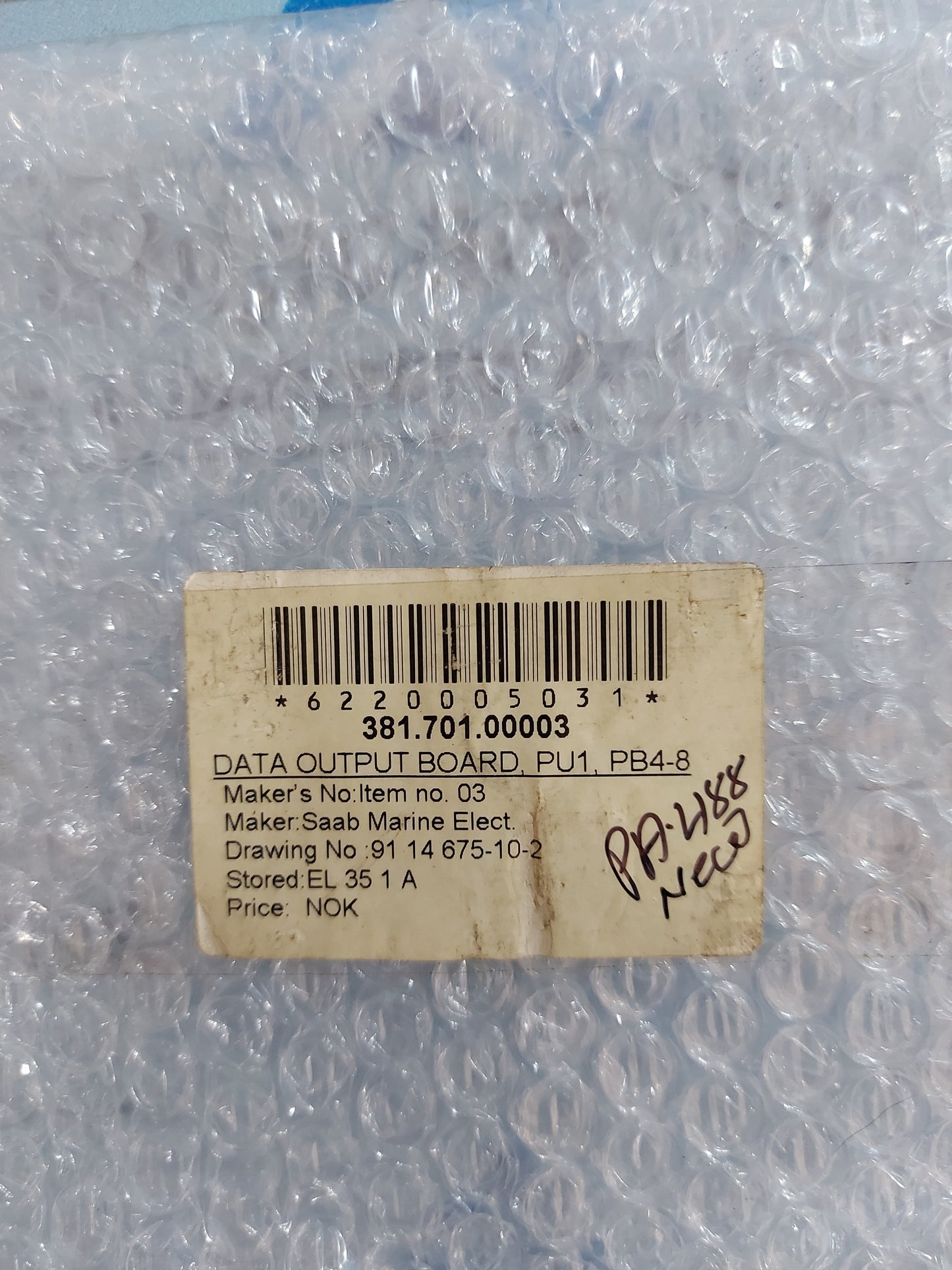 SAAB MARINE PU 1 PB 4-8 DATA OUTPUT BOARD